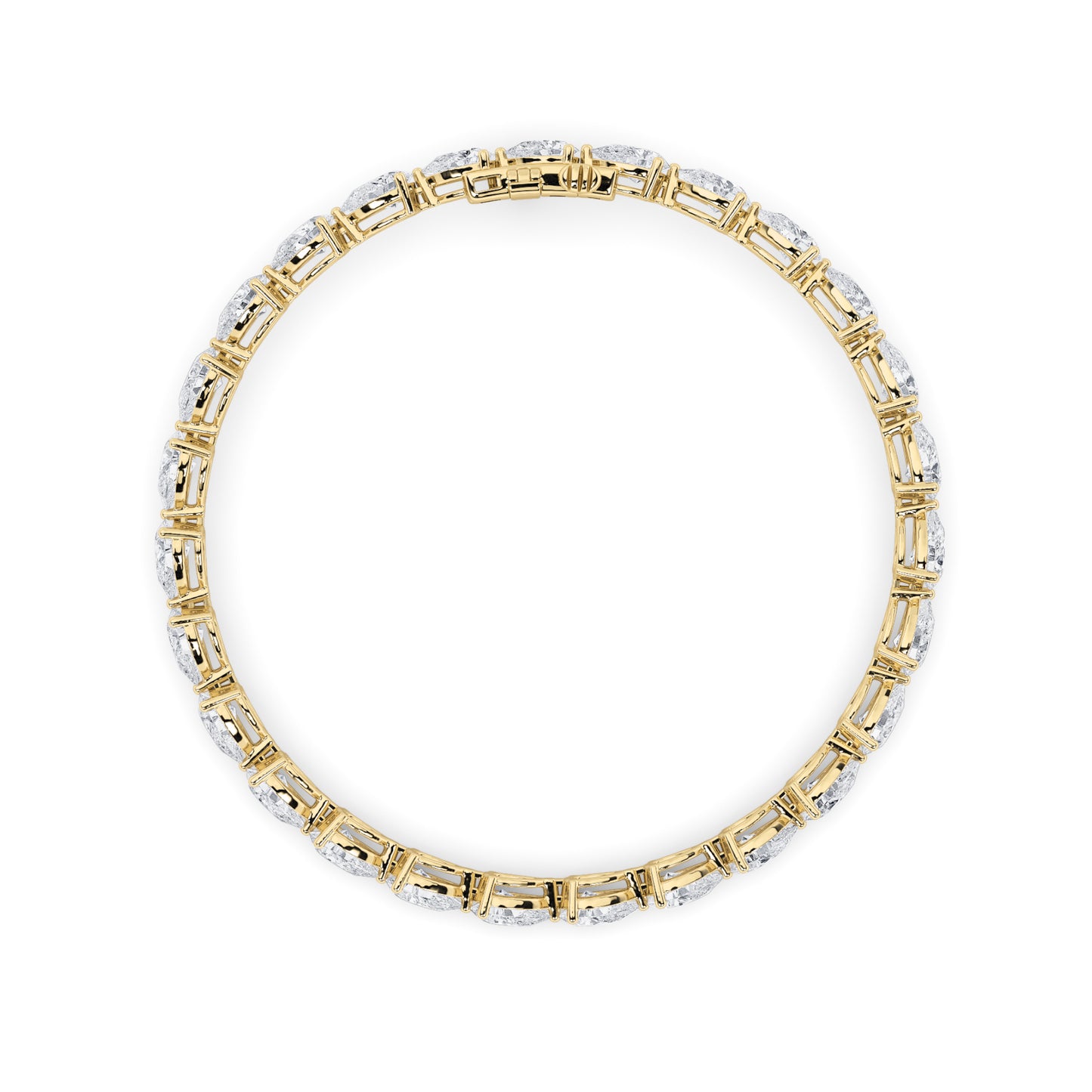 6Cttw Pear Shaped Lab Grown Diamond (F/VS) Fancy Line Bracelet in 14K Gold