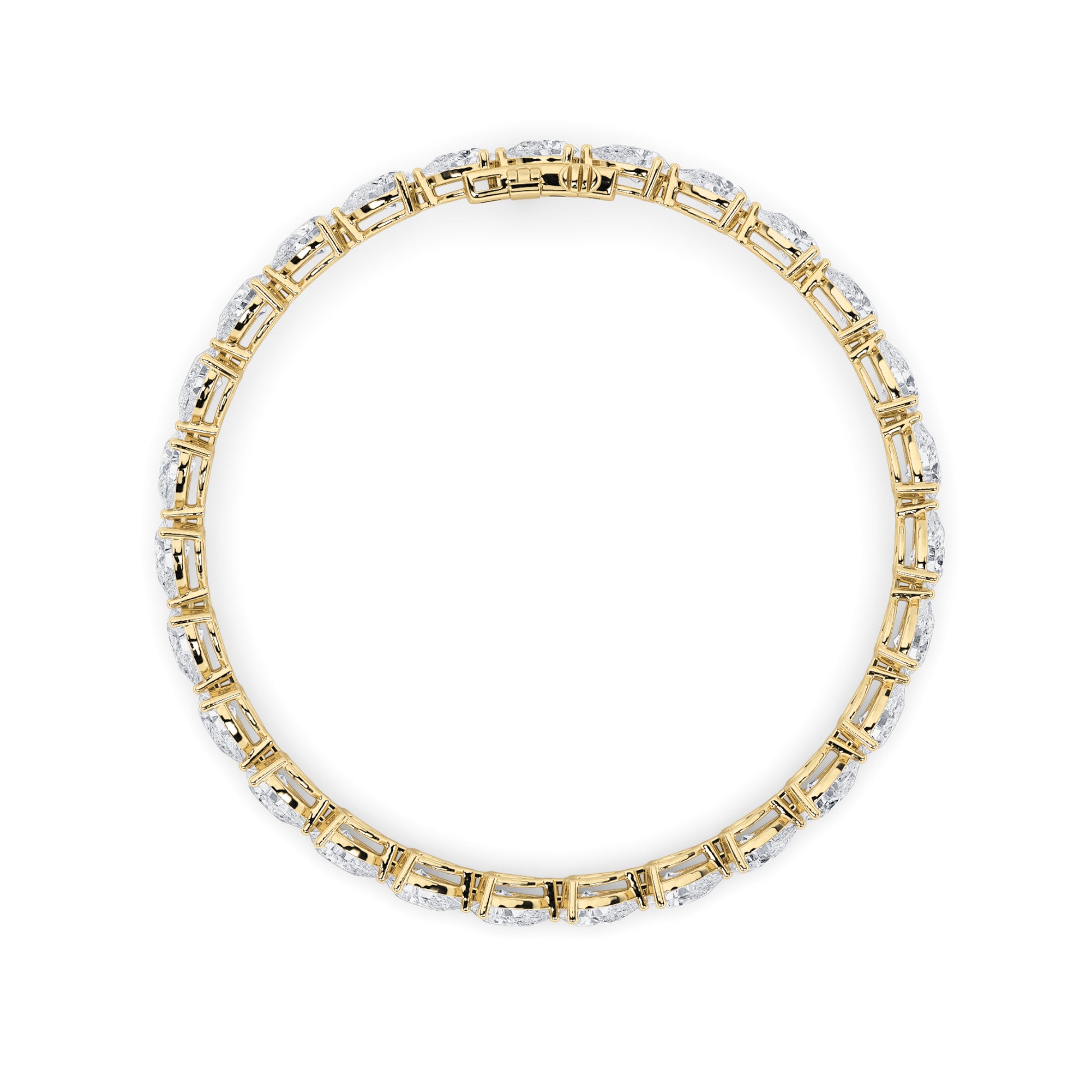 6Cttw Pear Shaped Lab Grown Diamond (F/VS) Fancy Line Bracelet in 14K Gold