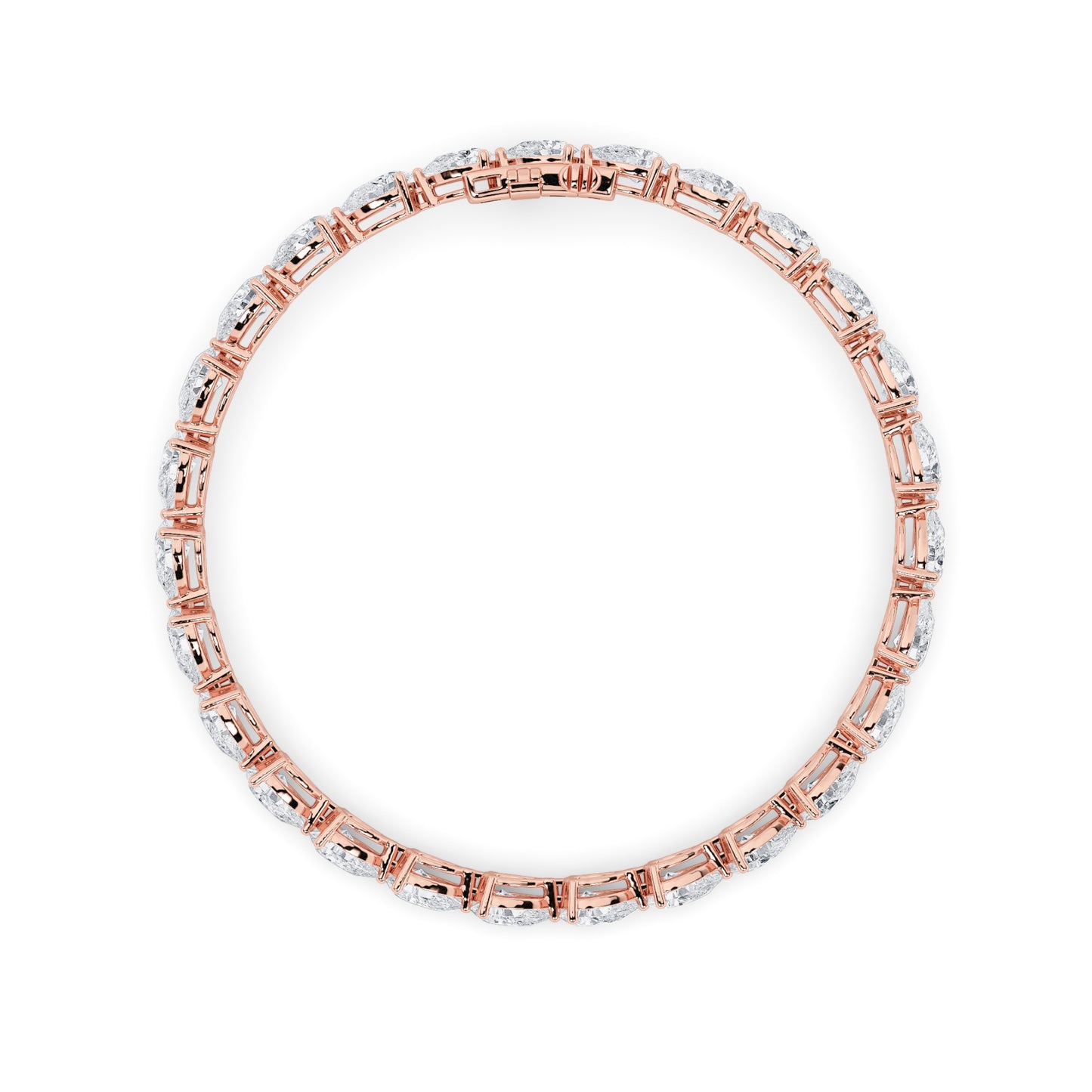 6Cttw Pear Shaped Lab Grown Diamond (F/VS) Fancy Line Bracelet in 14K Gold