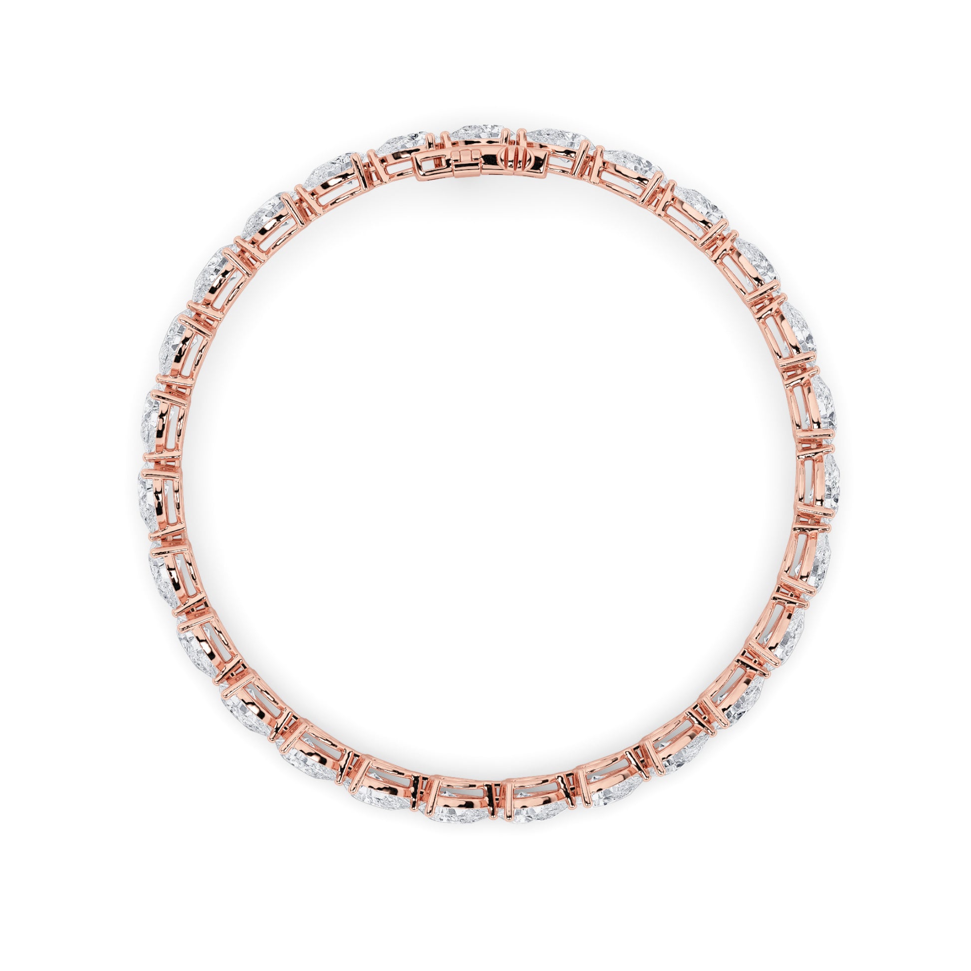 6Cttw Pear Shaped Lab Grown Diamond (F/VS) Fancy Line Bracelet in 14K Gold