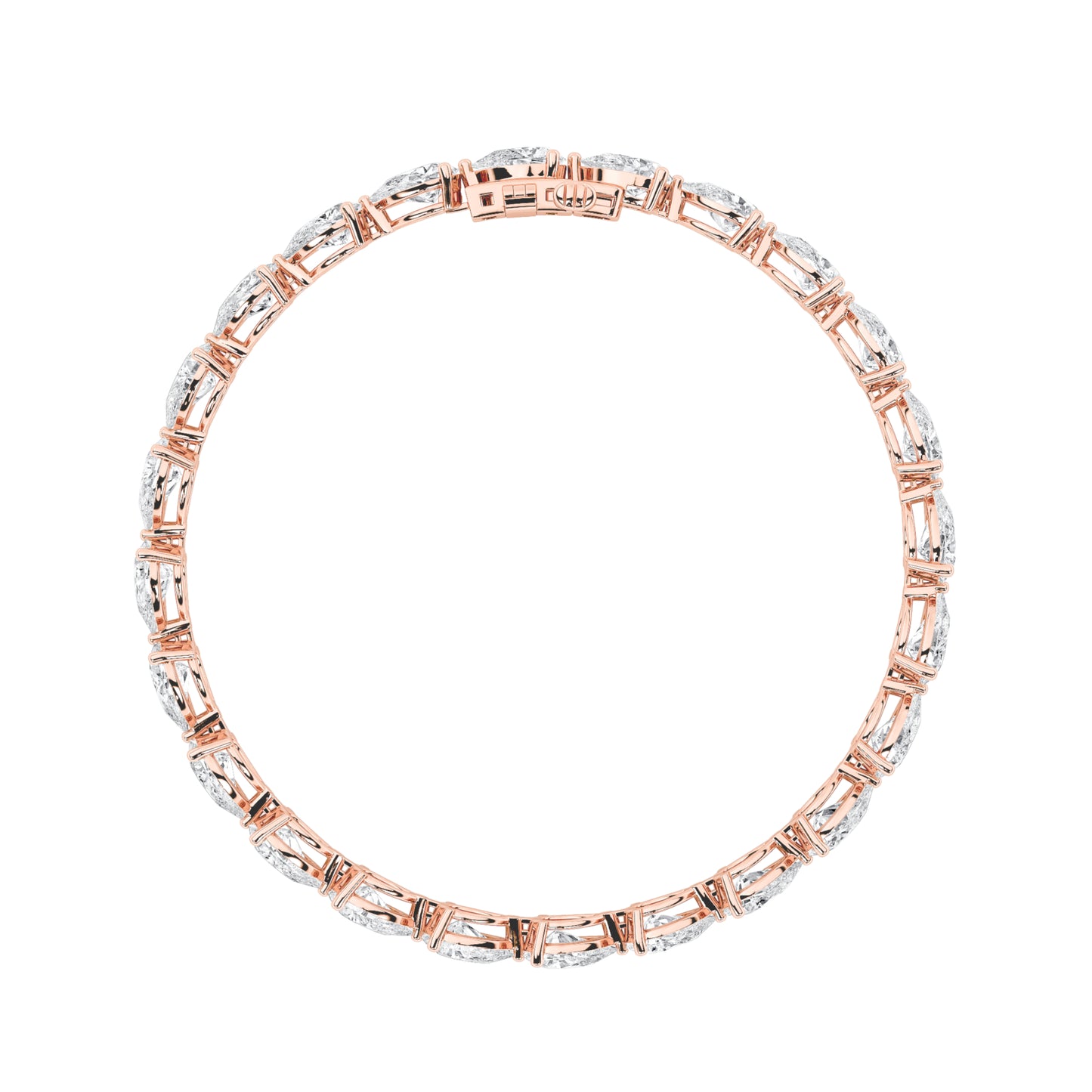 8Cttw Pear Shaped Lab Grown Diamond (F/VS) East West Bracelet in 14K Gold