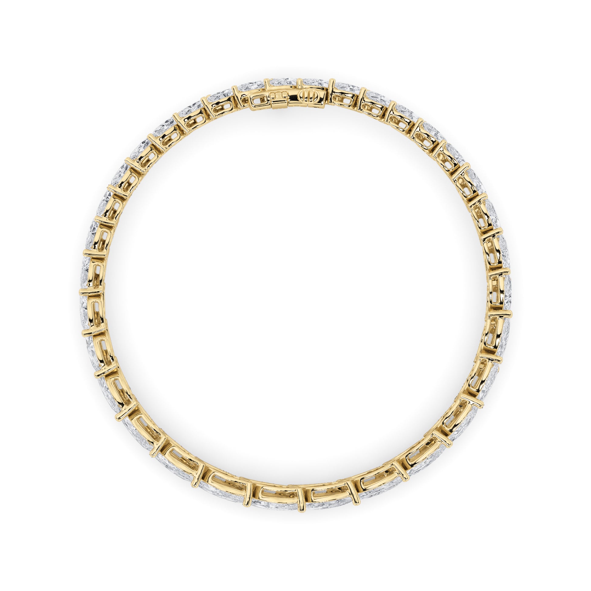 13Cttw Marquise Shaped Lab Grown Diamond (F/VS) Fancy  Bracelet in 14K Gold