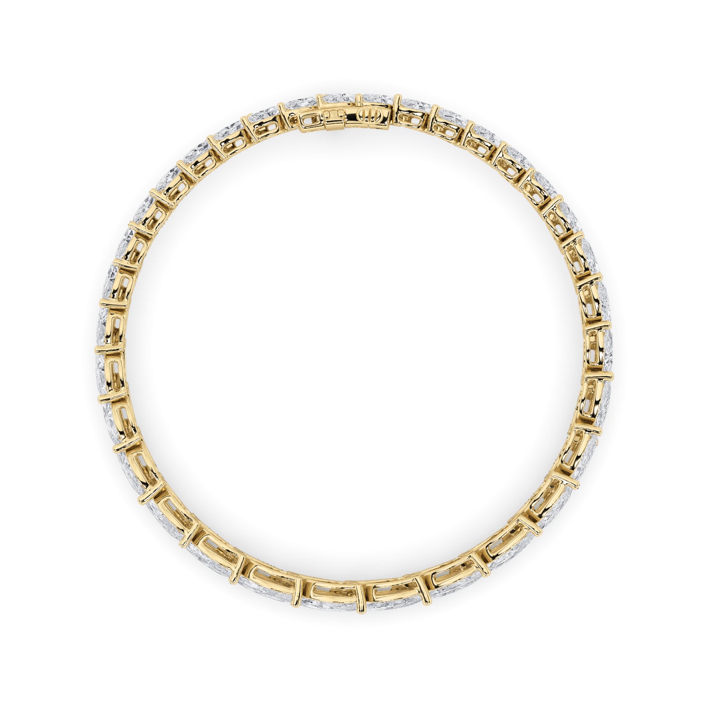 13.5Cttw Marquise Shaped Lab Grown Diamond (F/VS)  Bracelet in 14K Gold
