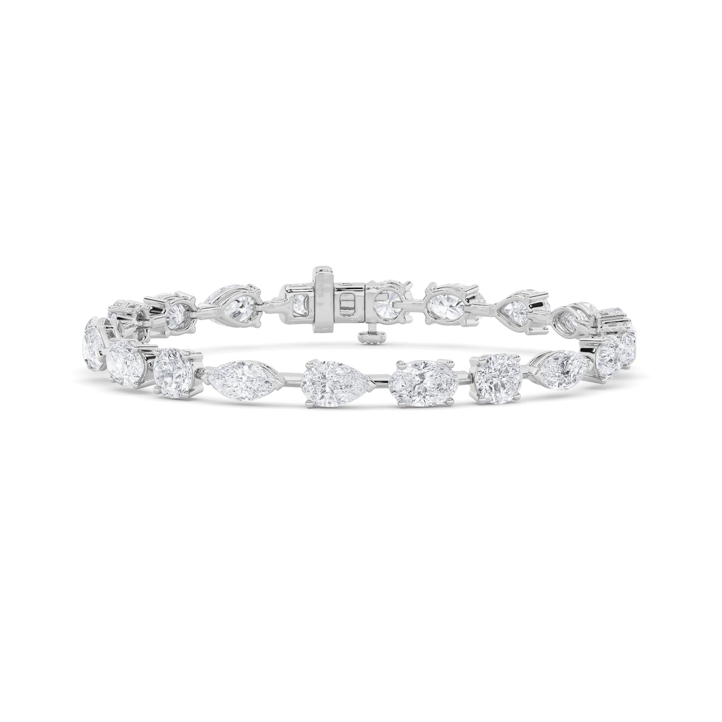 6Cttw Oval Shaped Lab Grown Diamond East & West Bracelet in 14K Gold (F/VS)