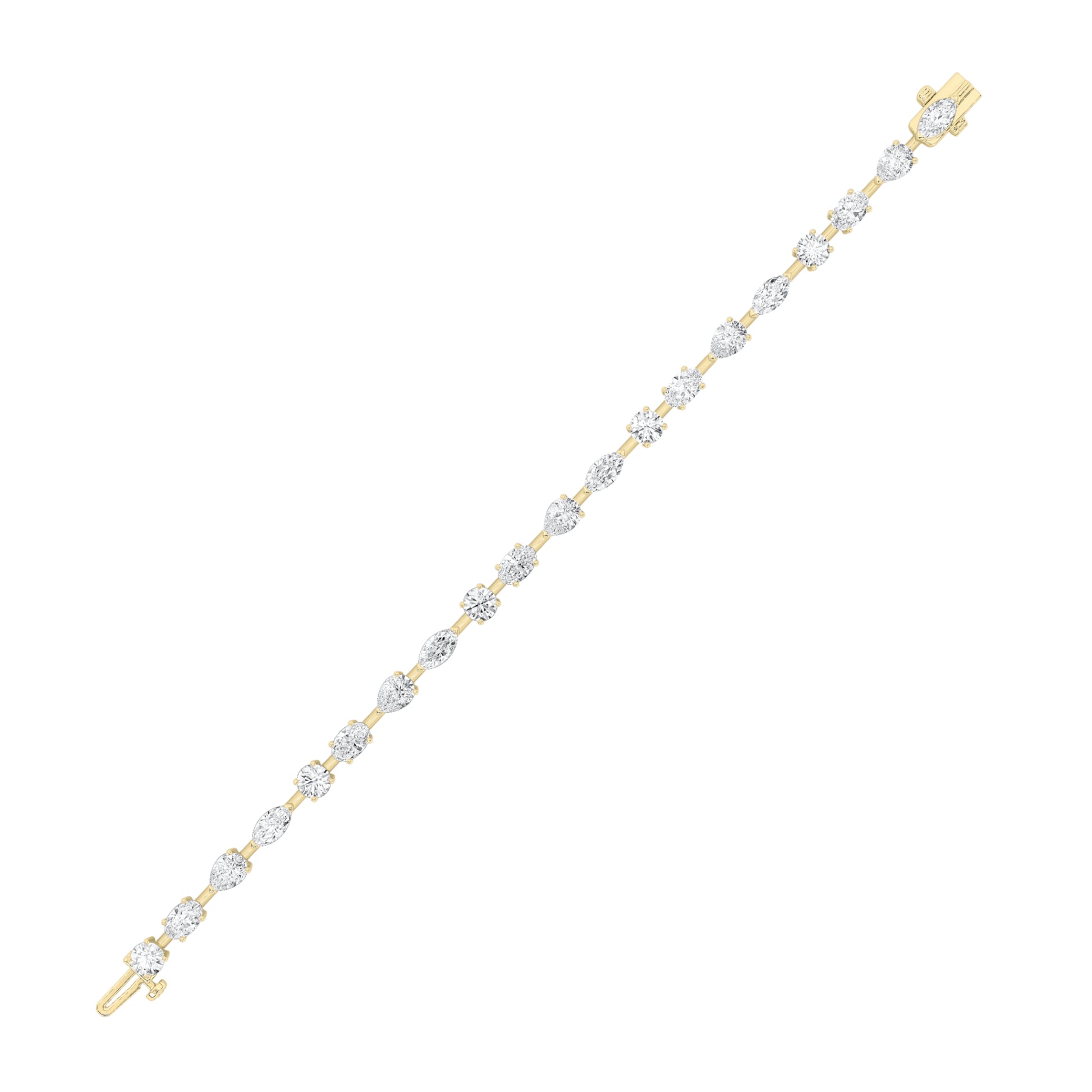 6Cttw Oval Shaped Lab Grown Diamond East & West Bracelet in 14K Gold (F/VS)