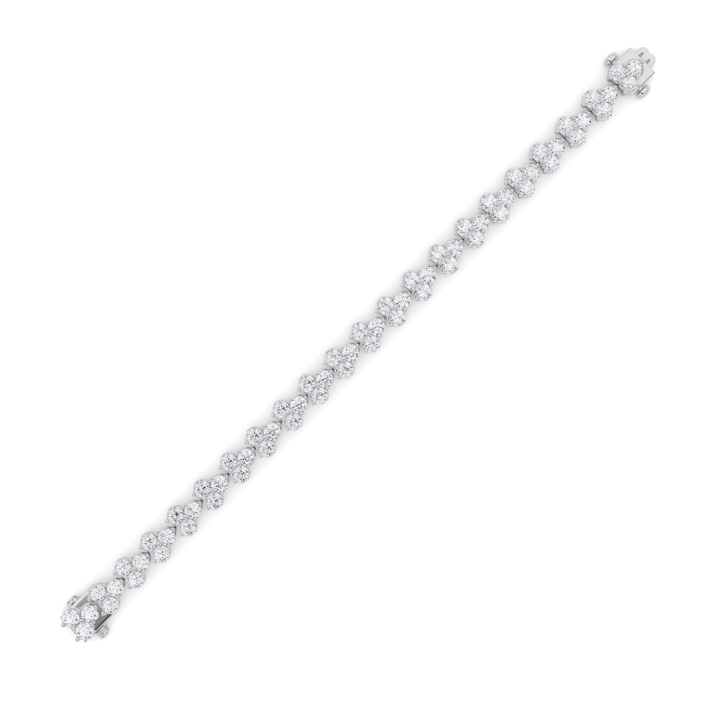 13Cttw Round Shaped Lab Grown Diamond (F/VS) Cluster Bracelet in 14K Gold
