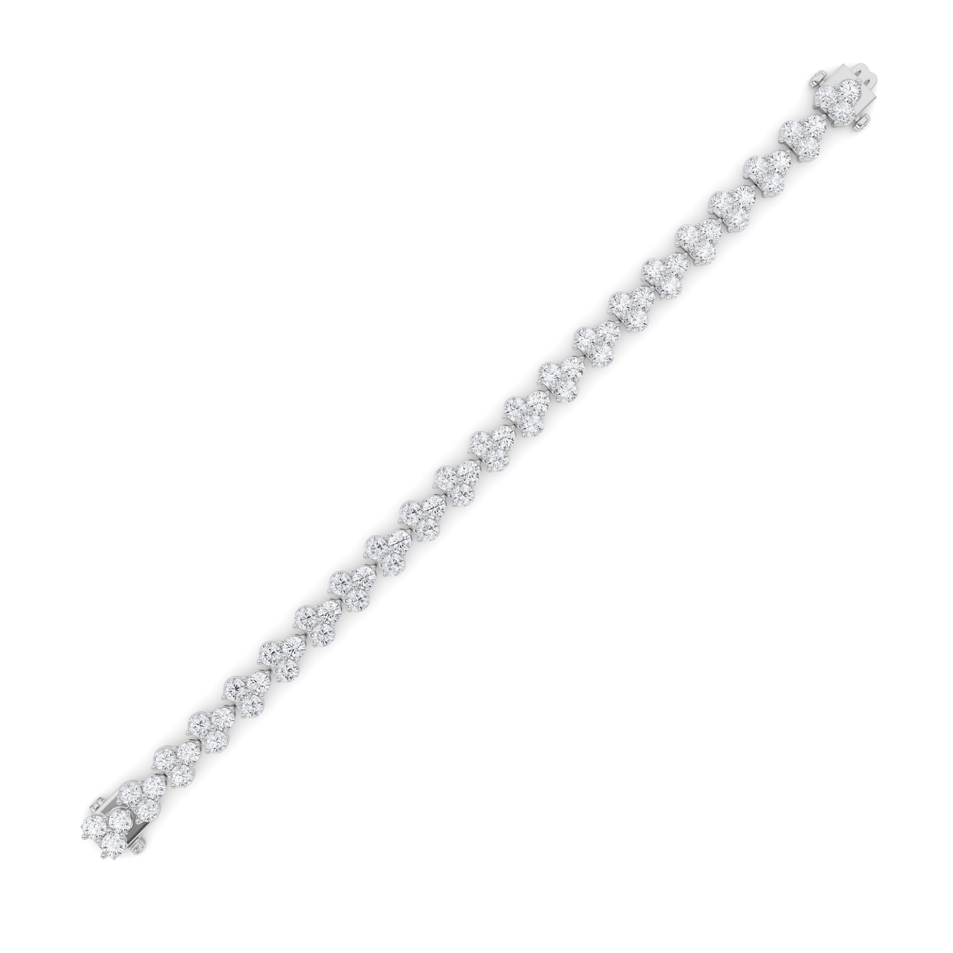 13Cttw Round Shaped Lab Grown Diamond (F/VS) Cluster Bracelet in 14K Gold
