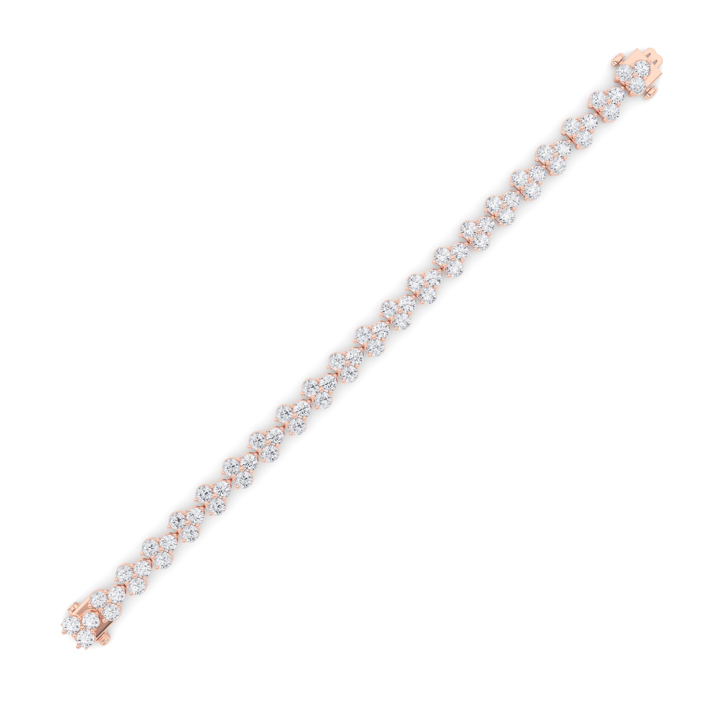 13Cttw Round Shaped Lab Grown Diamond (F/VS) Cluster Bracelet in 14K Gold