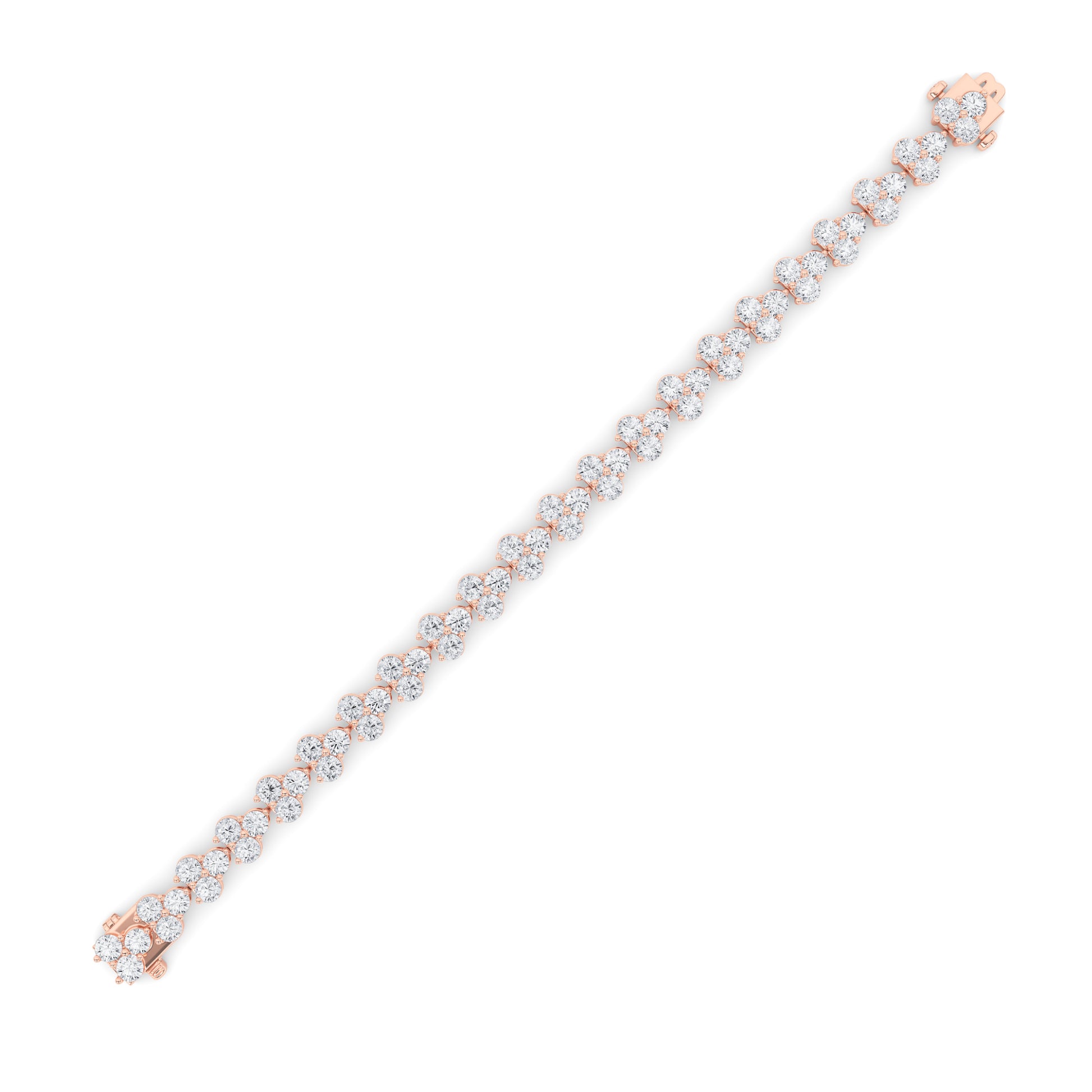 13Cttw Round Shaped Lab Grown Diamond (F/VS) Cluster Bracelet in 14K Gold