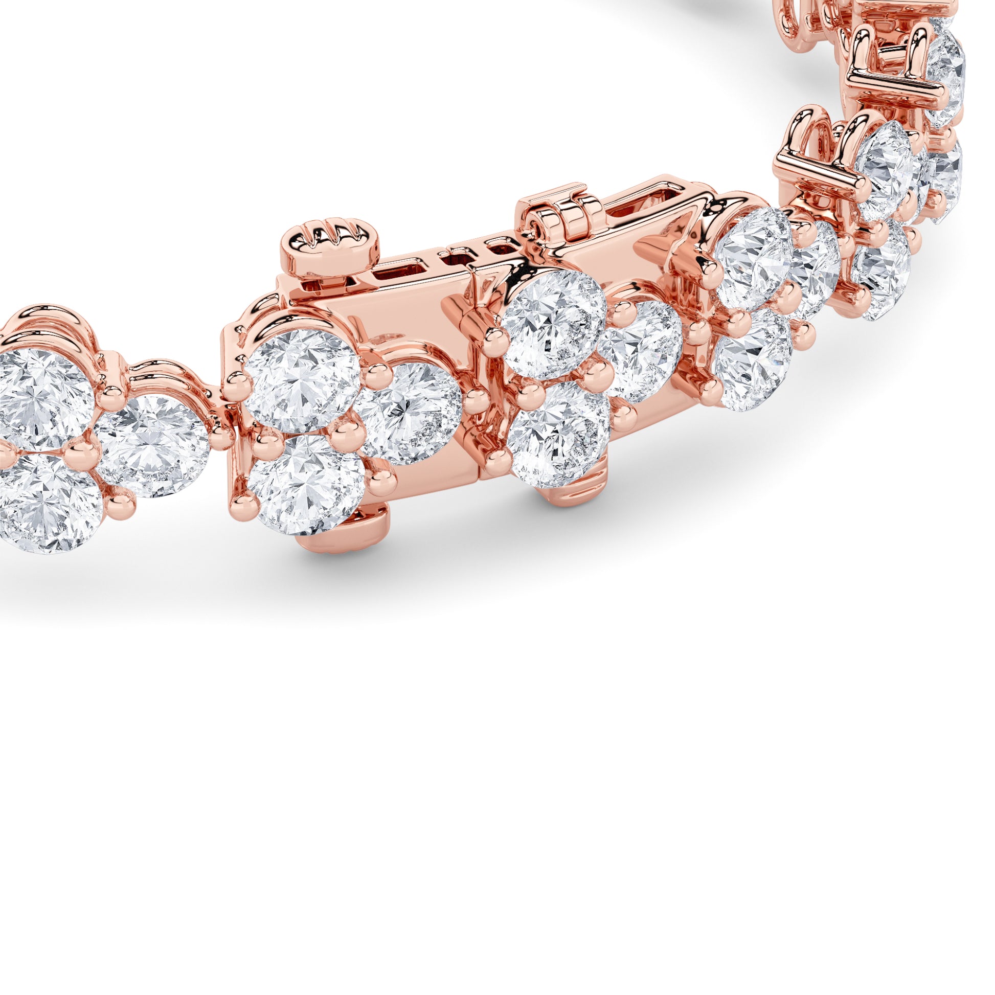 13Cttw Round Shaped Lab Grown Diamond (F/VS) Cluster Bracelet in 14K Gold
