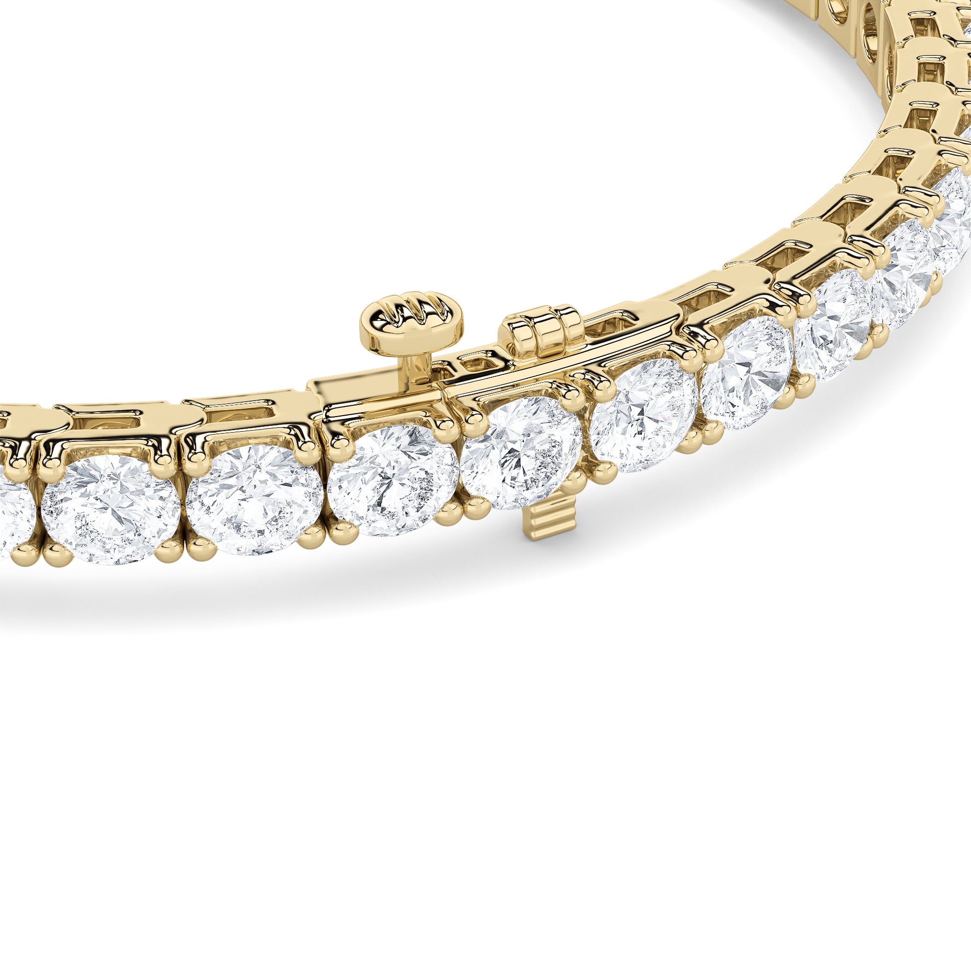 10.25Cttw Round Shaped Lab Grown Diamond (F/VS)  Bracelet in 14K Gold