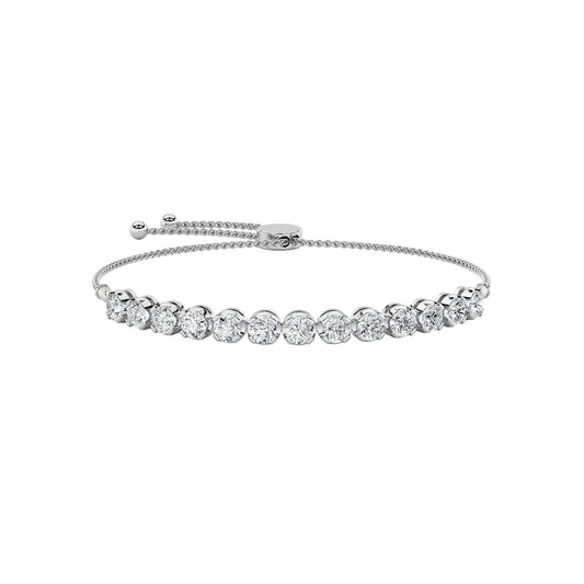 2.5Cttw Round Shaped Lab Grown Diamond (F/VS) Bolo Bracelet in 14K Gold
