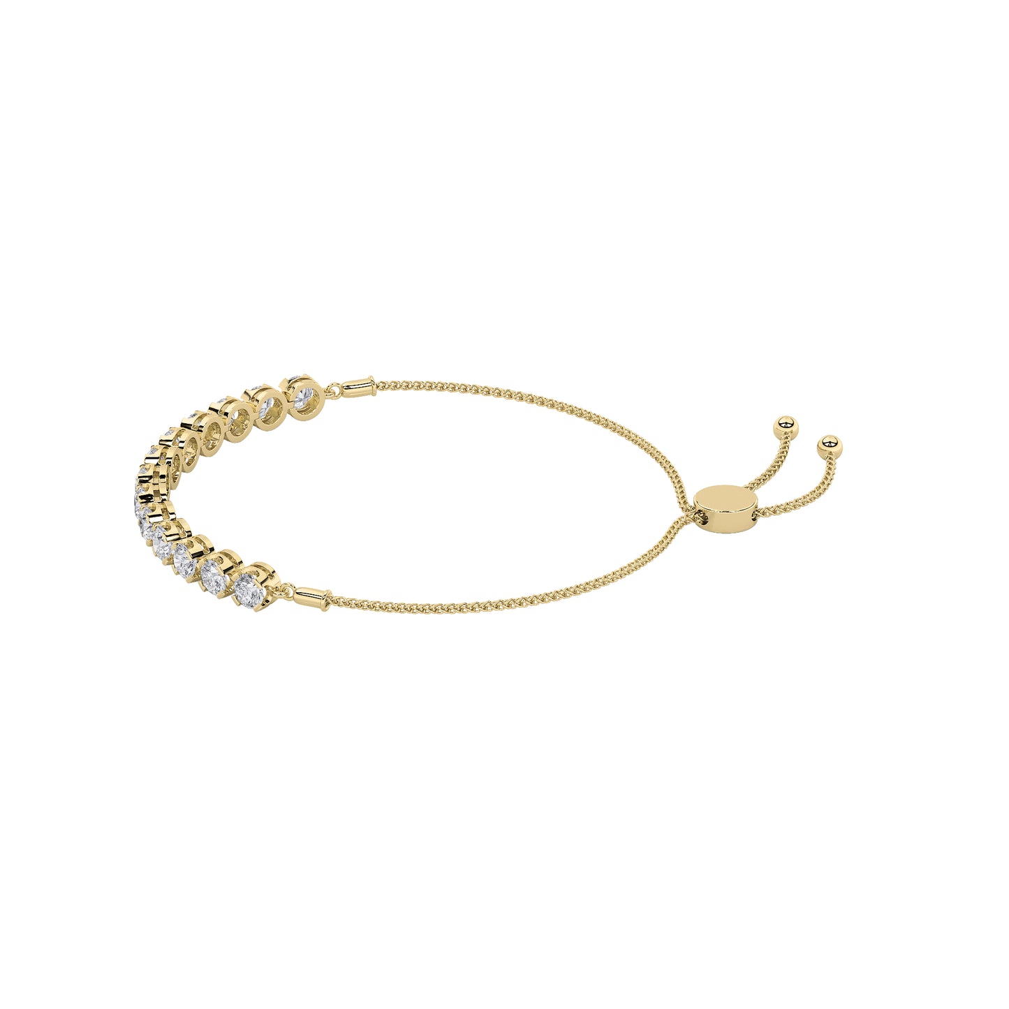 2.5Cttw Round Shaped Lab Grown Diamond (F/VS) Bolo Bracelet in 14K Gold