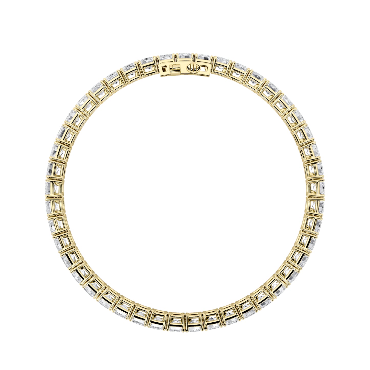 15Cttw Emerald Shaped Lab Grown Diamond North  South Bracelet in 14K Gold (F/VS)