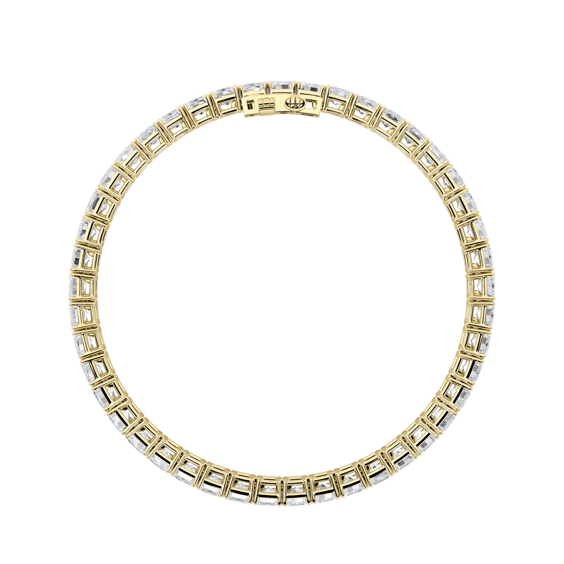 15Cttw Emerald Shaped Lab Grown Diamond North  South Bracelet in 14K Gold (F/VS)