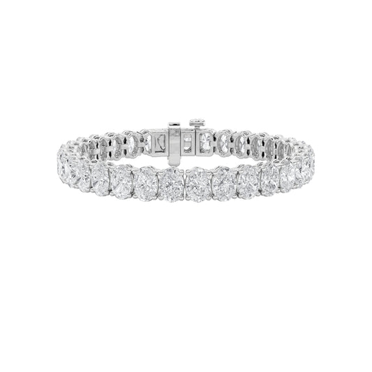 10Cttw Oval Shaped Lab Grown Diamond North  South Bracelet in 14K Gold (F/VS)