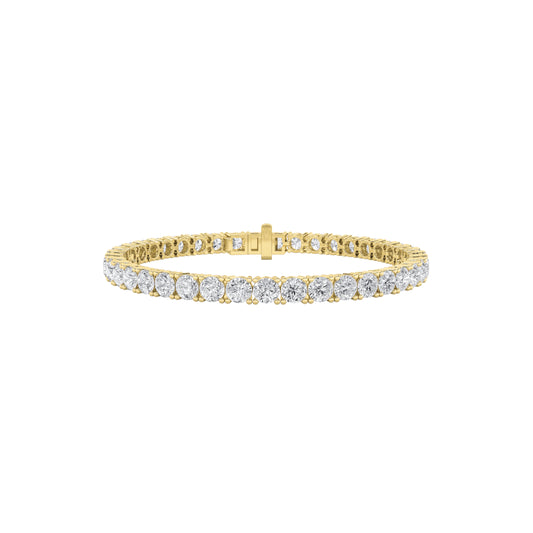 10Cttw Round Shaped Lab Grown Diamond Tennis Bracelet in 14K Gold (F/VS)