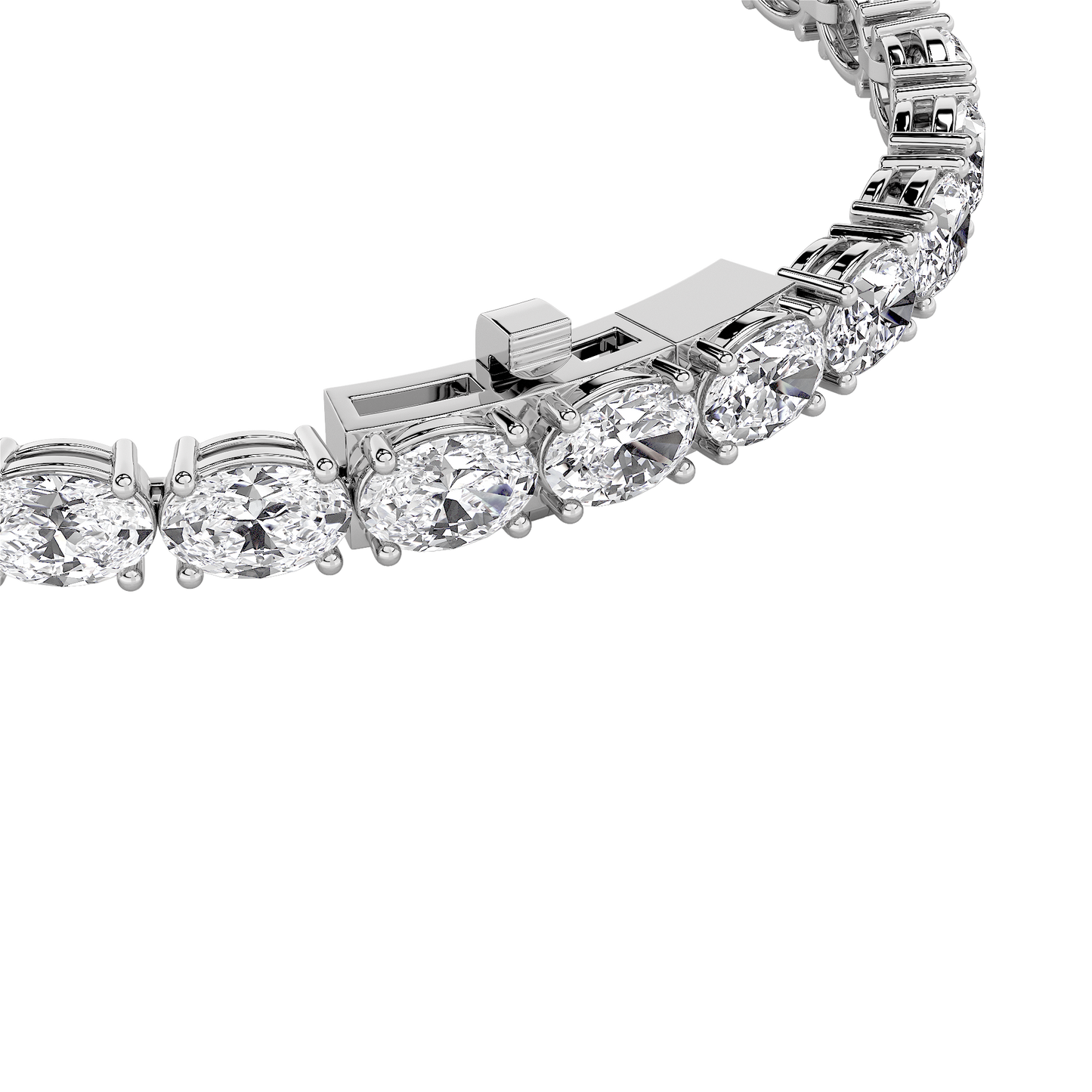 5Cttw Oval Shaped Lab Grown Diamond (F/VS) East West Line Bracelet in 14K Gold