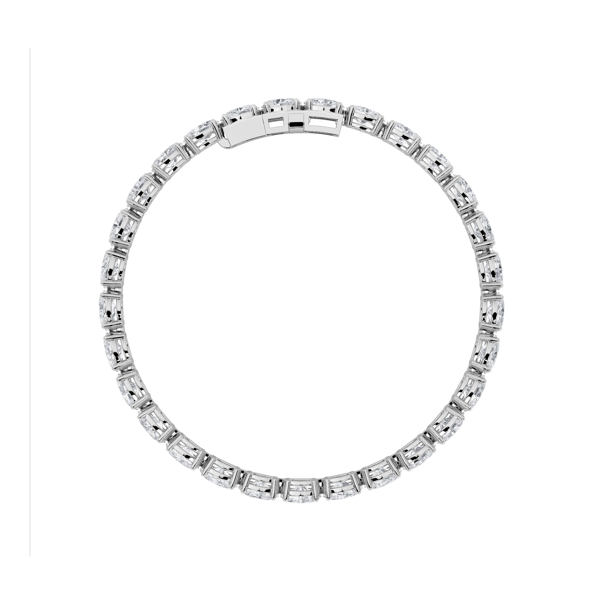 8Cttw Oval Shaped Lab Grown Diamond (F/VS) East West Line Bracelet in 14K Gold