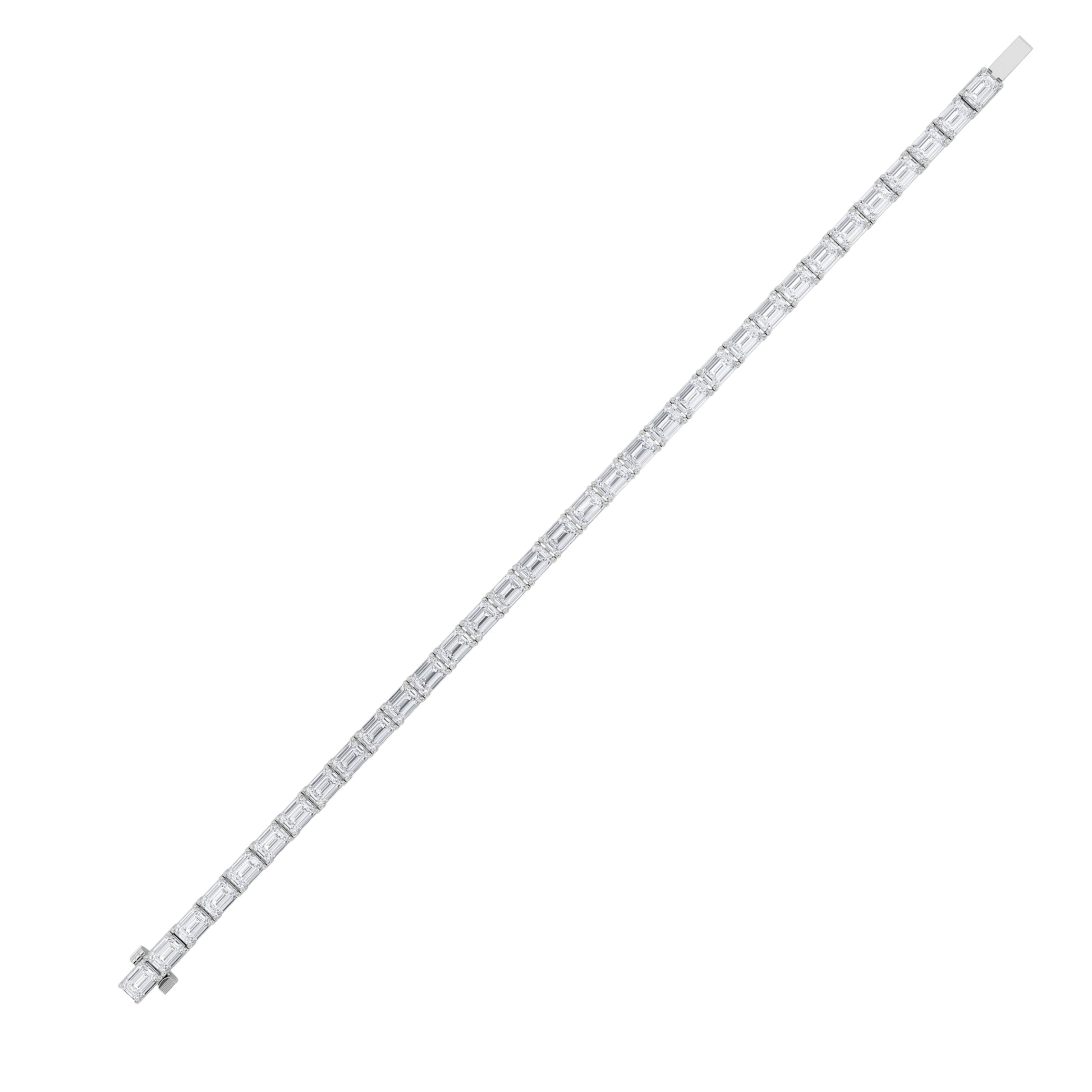 12Cttw Radiant Shaped Lab Grown Diamond (F/VS) East West Line Bracelet in 14K Gold