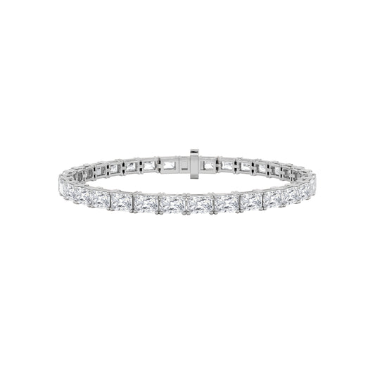 21Cttw Radiant Shaped Lab Grown Diamond (F/VS) East West Line Bracelet in 14K Gold