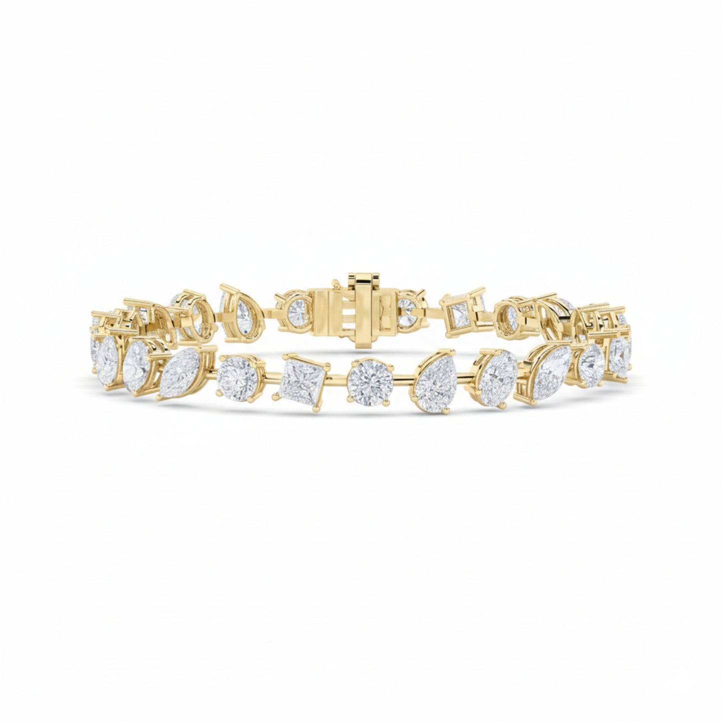 8Cttw Pear Shaped Lab Grown Diamond (F/VS)  Bracelet in 14K Gold