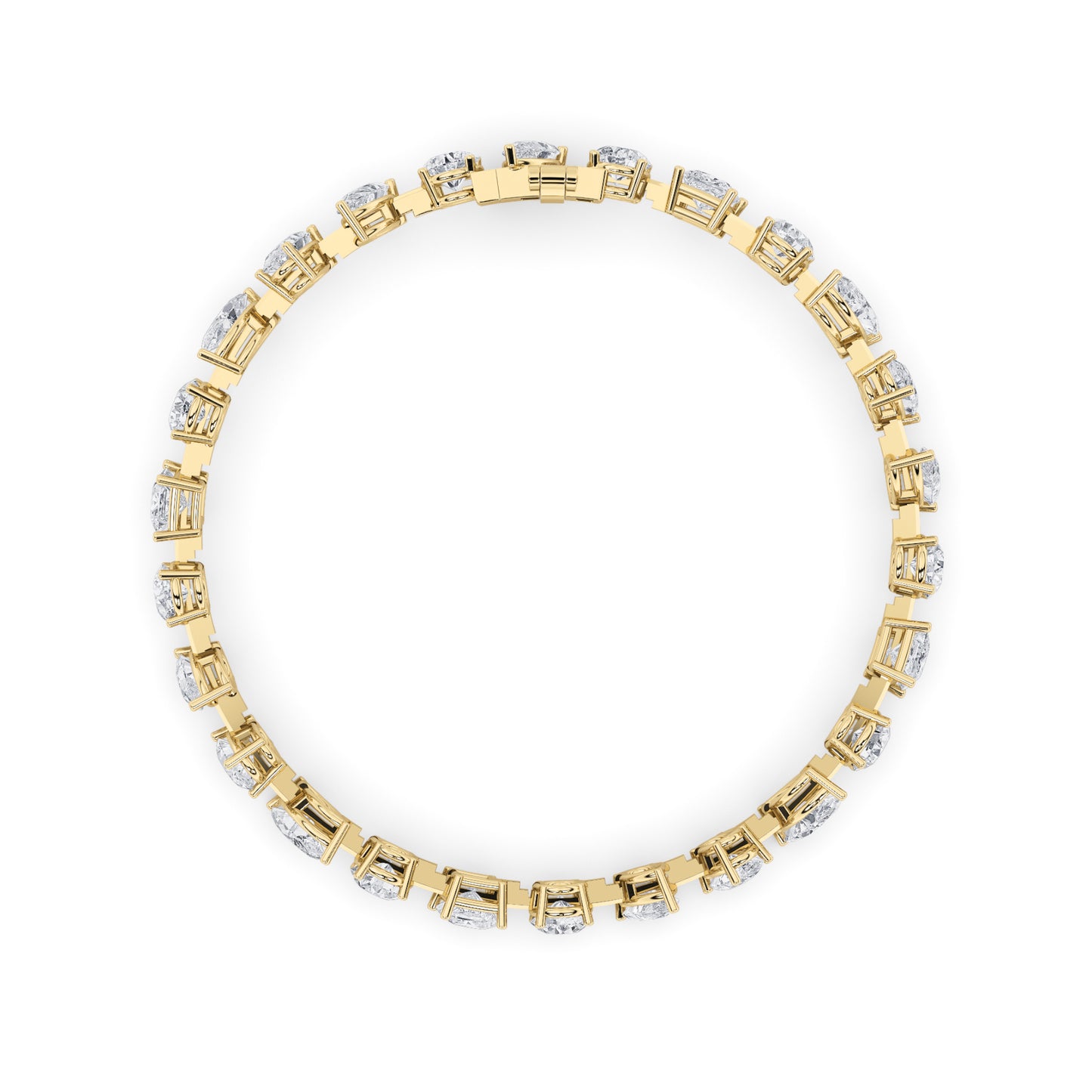 8Cttw Pear Shaped Lab Grown Diamond (F/VS)  Bracelet in 14K Gold