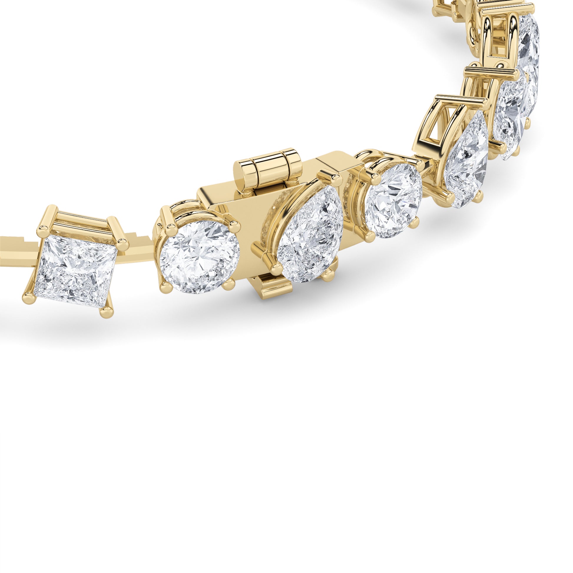 8Cttw Pear Shaped Lab Grown Diamond (F/VS)  Bracelet in 14K Gold