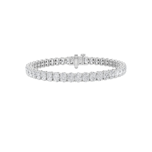8.25Cttw Oval Shaped Lab Grown Diamond North  South Bracelet in 14K Gold (F/VS)