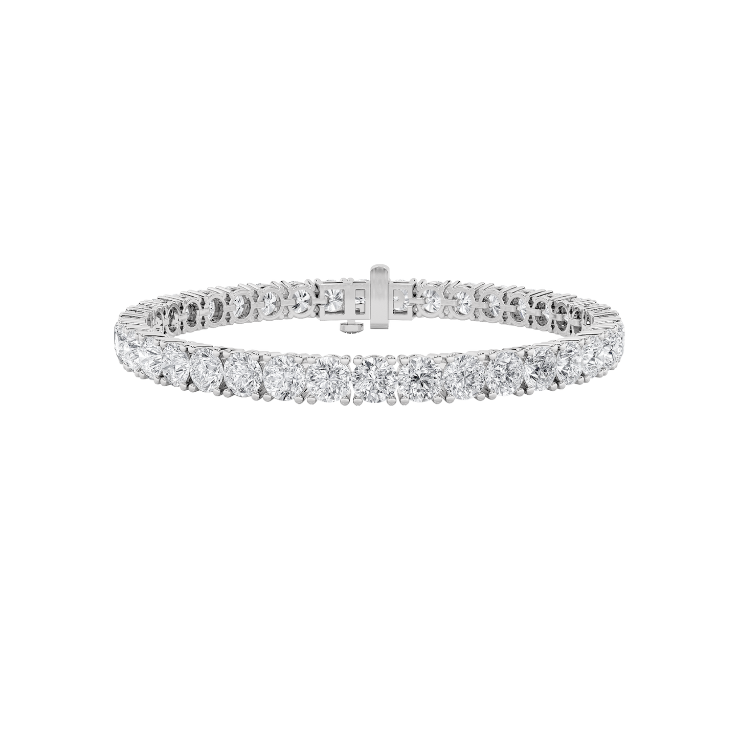 15Cttw Round Shaped Lab Grown Diamond Tennis Bracelet in 14K Gold (F/VS)