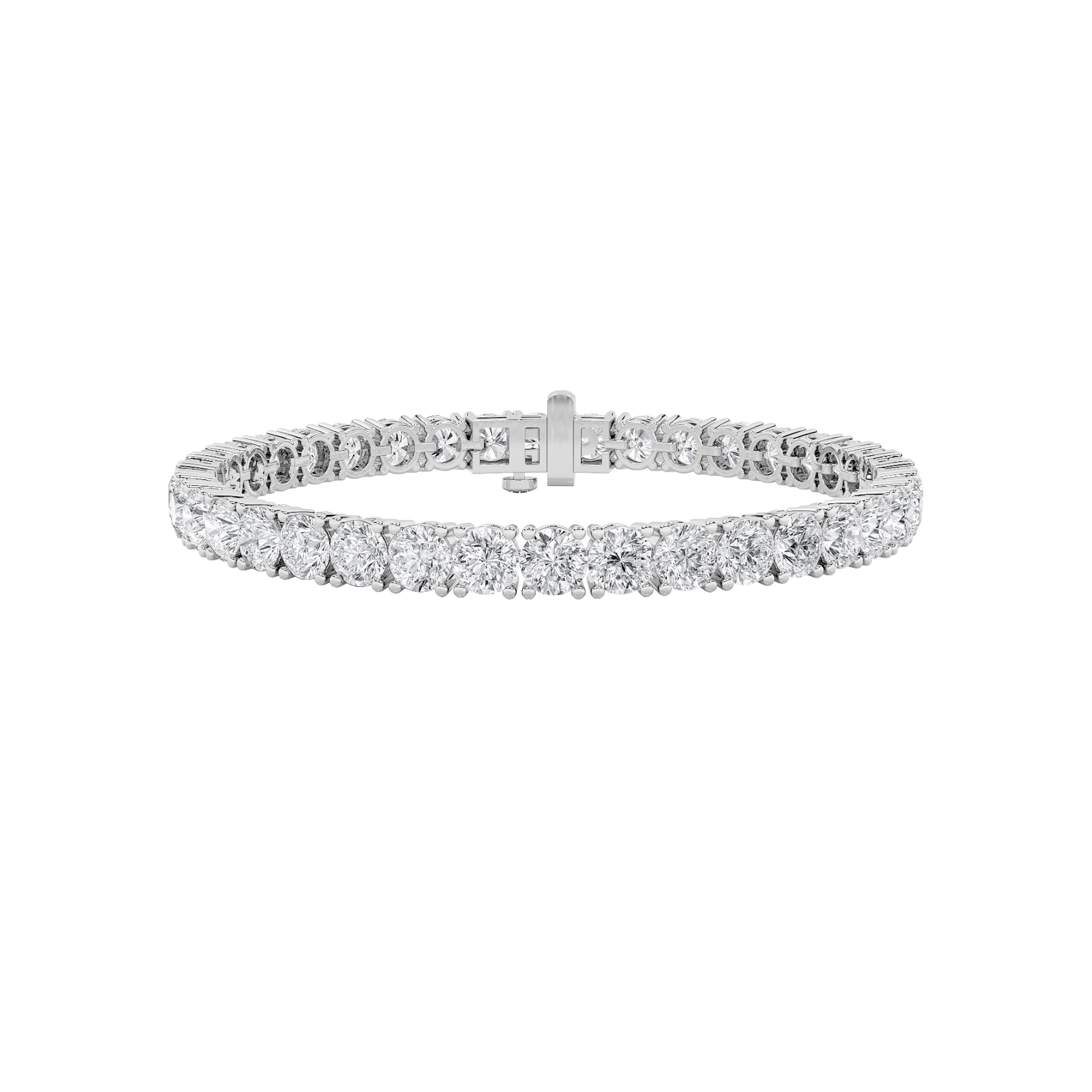 15Cttw Round Shaped Lab Grown Diamond Tennis Bracelet in 14K Gold (F/VS)