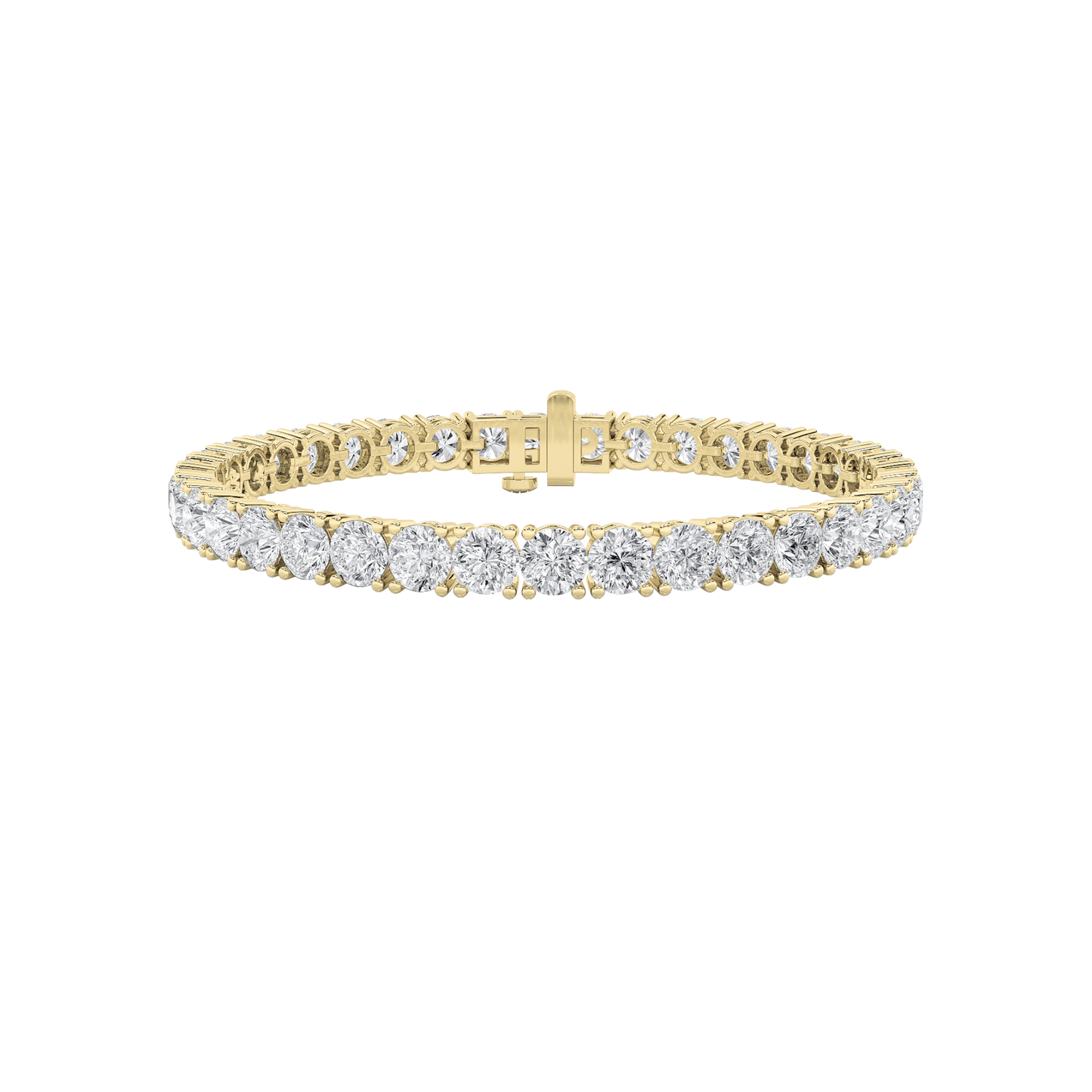 15Cttw Round Shaped Lab Grown Diamond Tennis Bracelet in 14K Gold (F/VS)