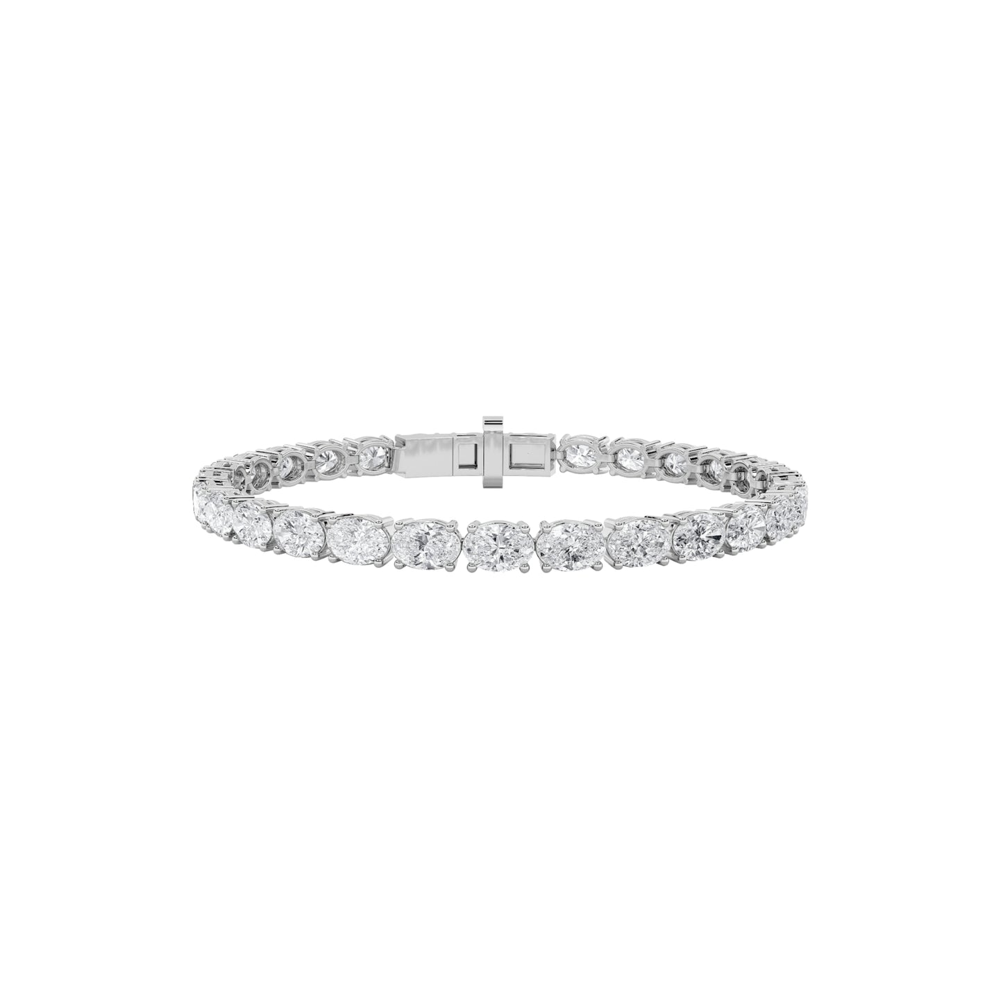 7.5Cttw Oval Shaped Lab Grown Diamond East & West Bracelet in 14K Gold (F/VS)