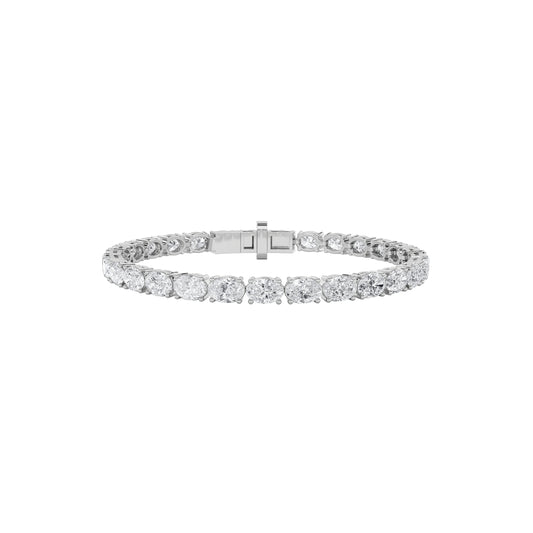 7.5Cttw Oval Shaped Lab Grown Diamond East & West Bracelet in 14K Gold (F/VS)