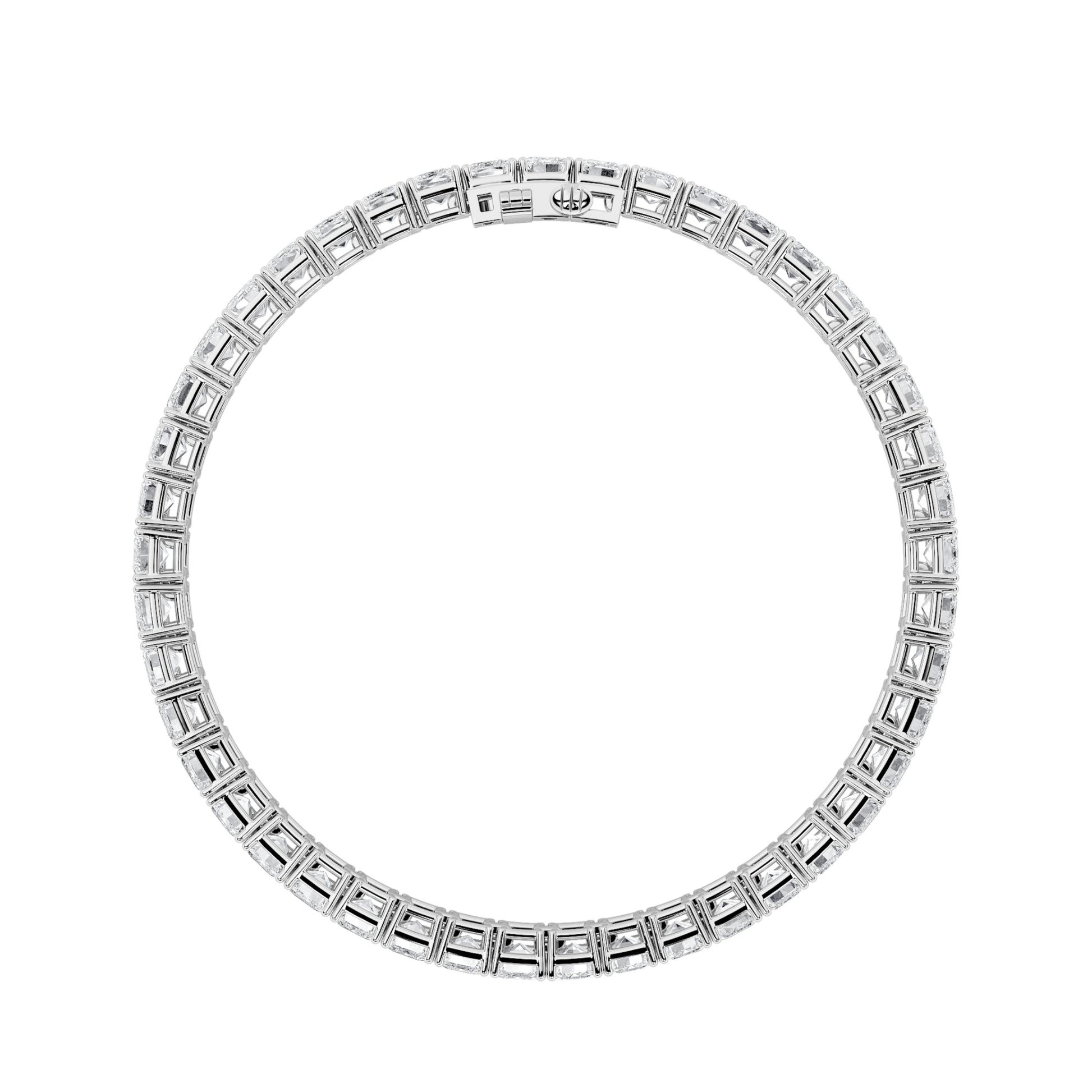 15Cttw Emerald Shaped Lab Grown Diamond North South Bracelet in 14K Gold (G/VS)