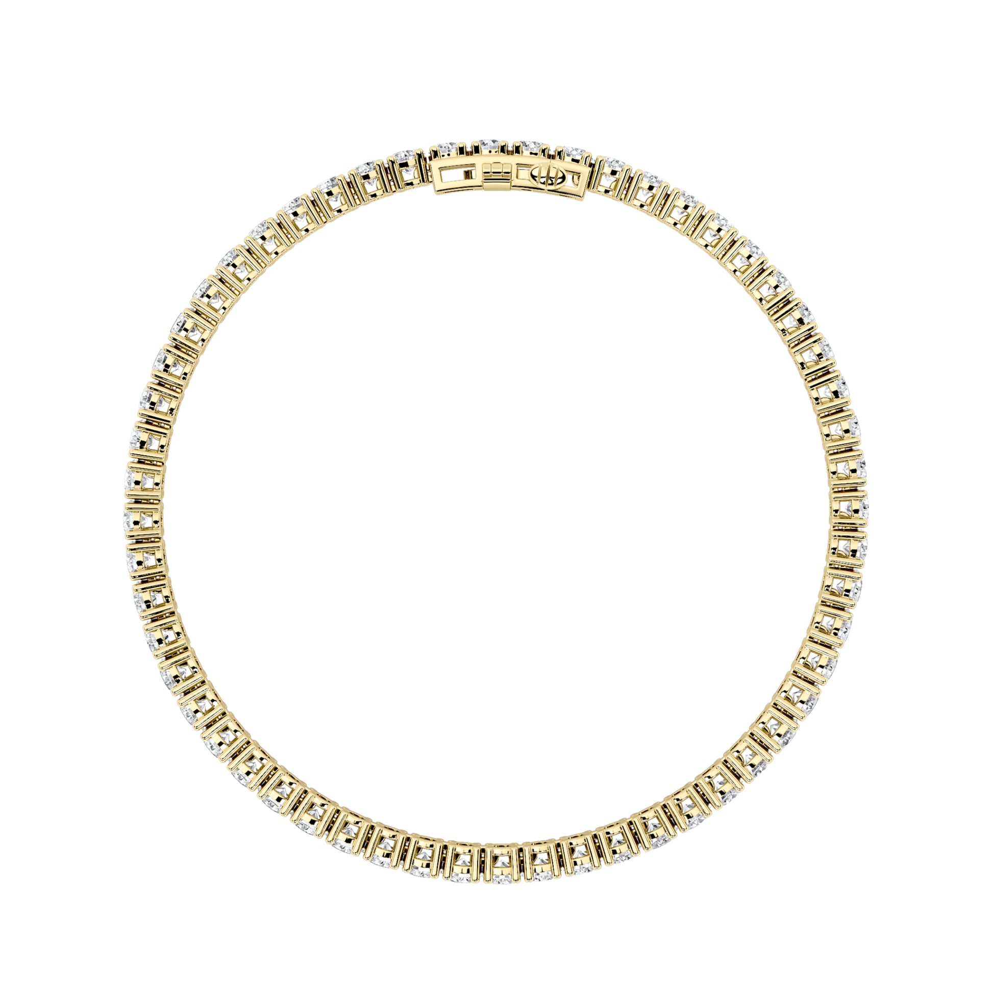5Cttw Round Shaped Lab Grown Diamond Tennis Bracelet in 14K Gold (G/VS)