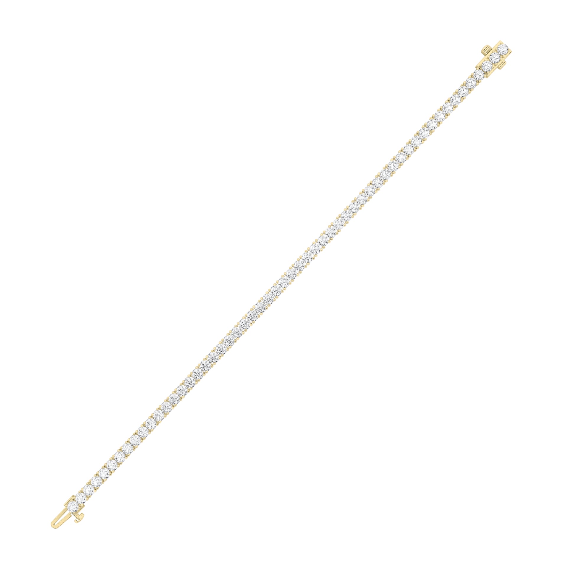 5Cttw Round Shaped Lab Grown Diamond Tennis Bracelet in 14K Gold (G/VS)