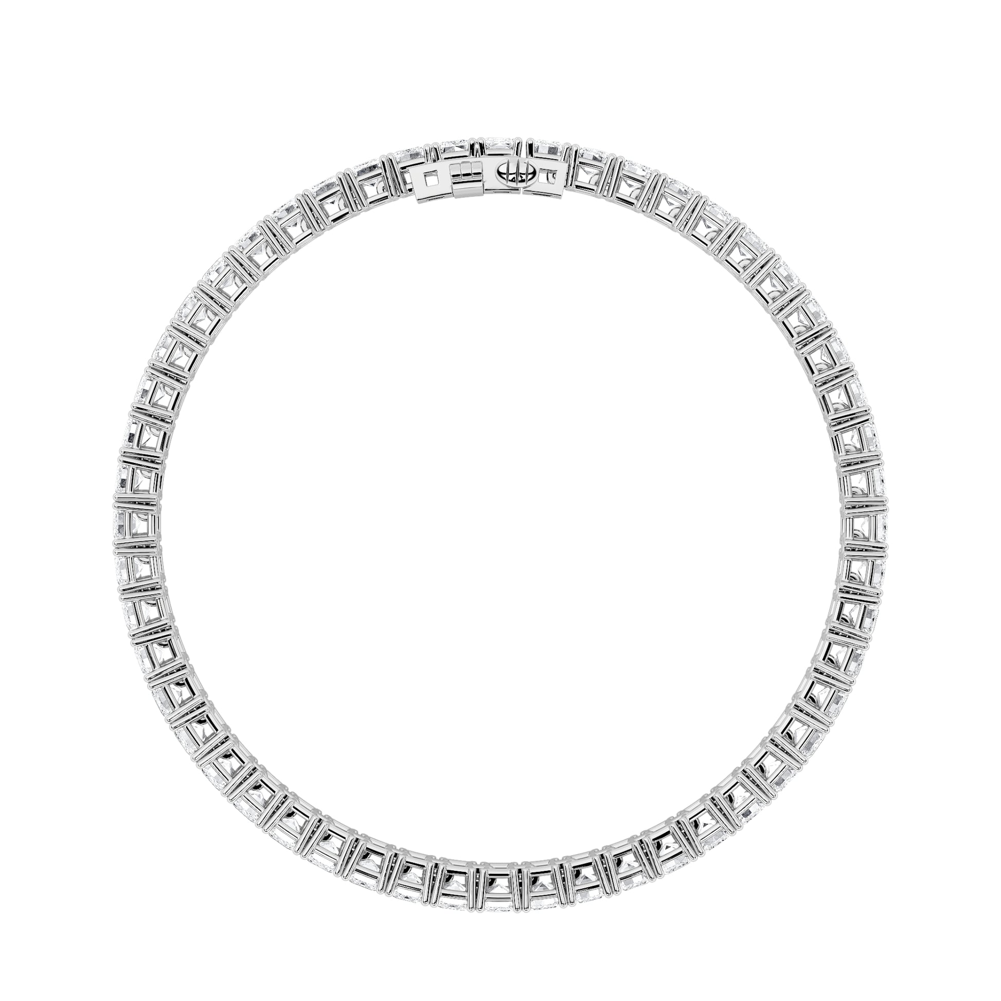 10Cttw Emerald Shaped Lab Grown Diamond (F/VS)  Bracelet in 14K Gold