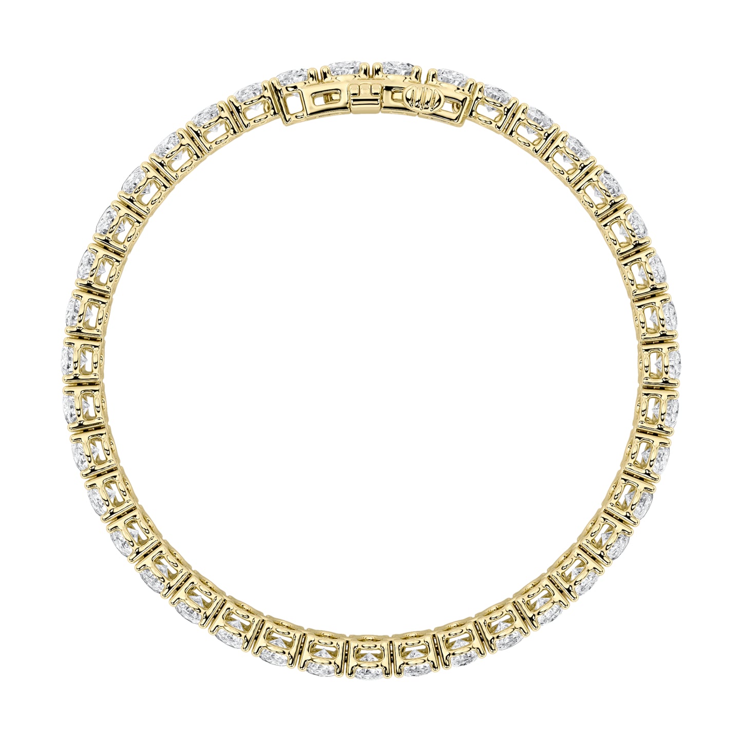 15Cttw Oval Shaped Lab Grown Diamond North  South Bracelet in 14K Gold (F/VS)