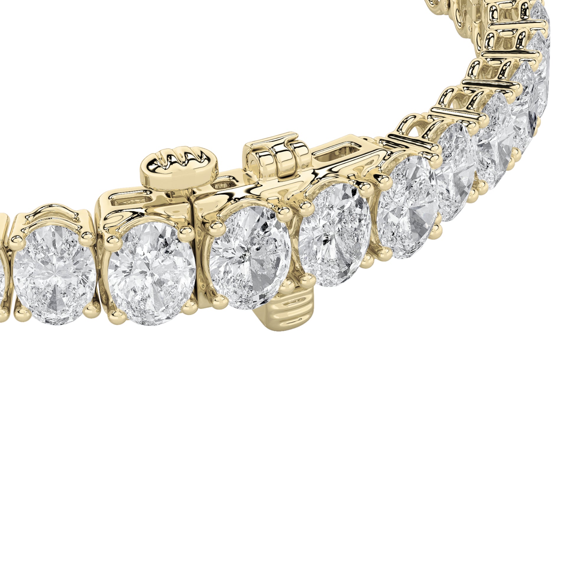 15Cttw Oval Shaped Lab Grown Diamond North  South Bracelet in 14K Gold (F/VS)