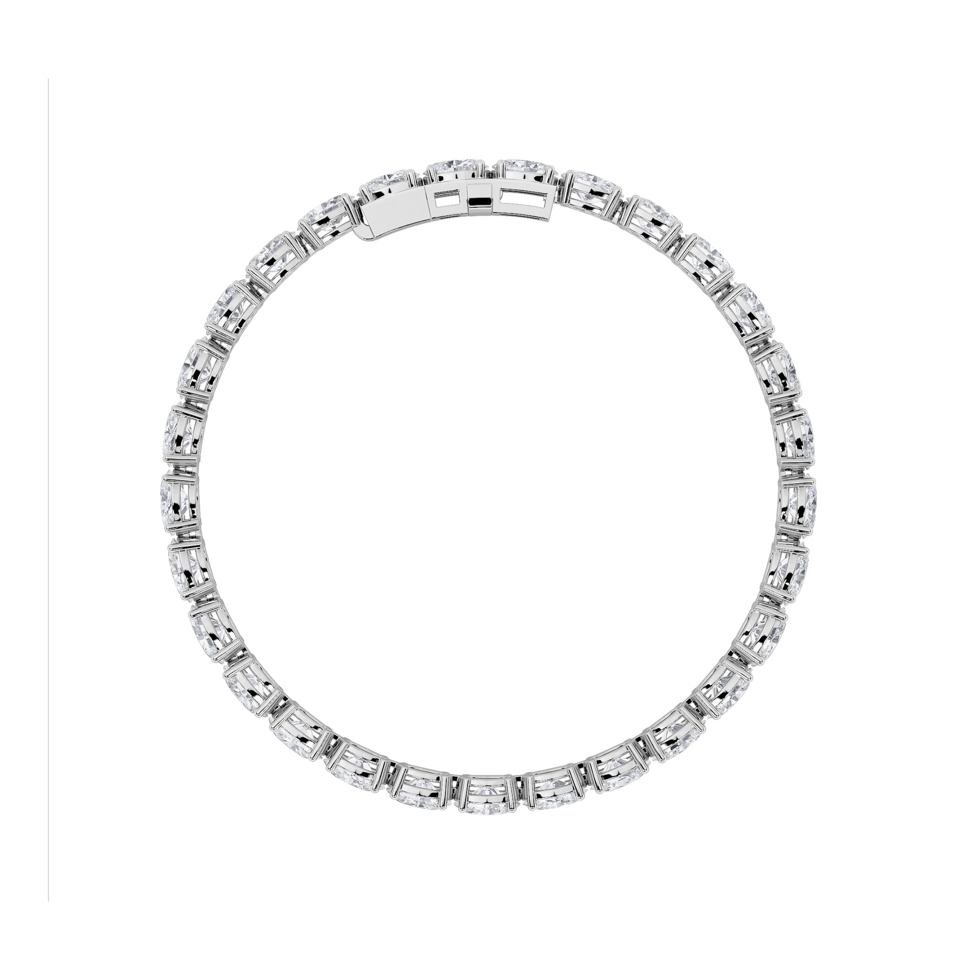 12Cttw Oval Shaped Lab Grown Diamond (F/VS) East West Line Bracelet in 14K Gold
