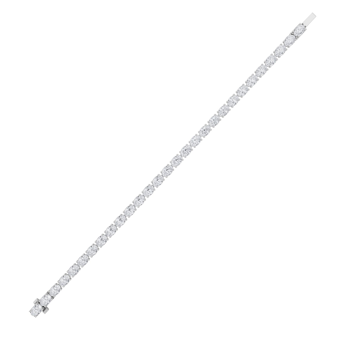 12Cttw Oval Shaped Lab Grown Diamond (F/VS) East West Line Bracelet in 14K Gold