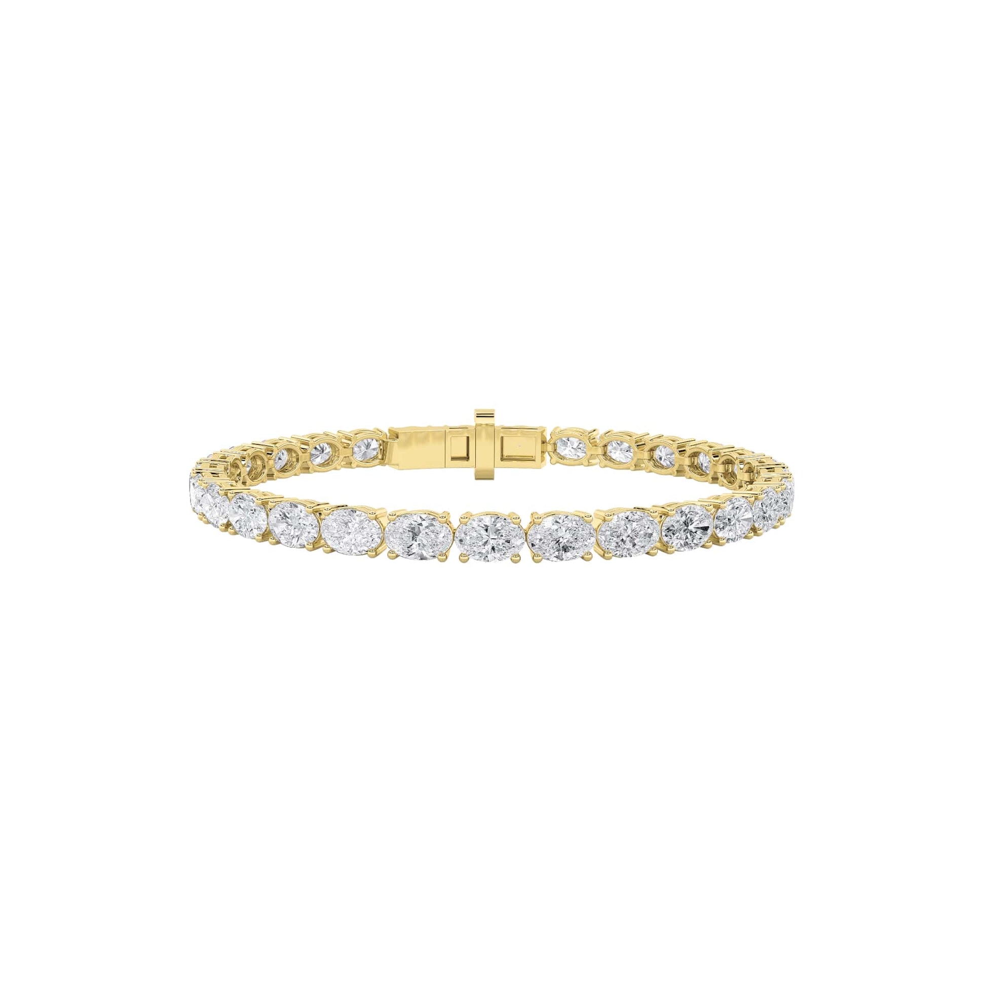 12Cttw Oval Shaped Lab Grown Diamond (F/VS) Tennis Bracelet in 14K Gold