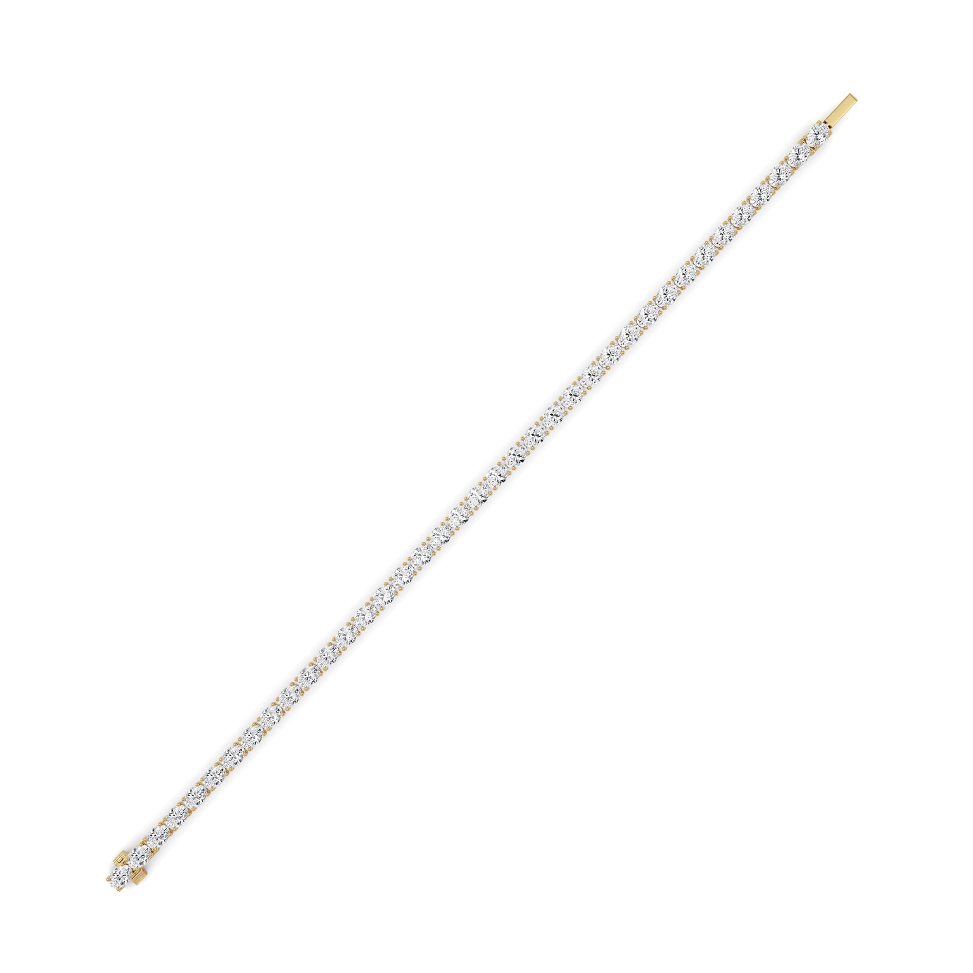 7Cttw Oval Shaped Lab Grown Diamond (F/VS) Tennis Bracelet in 14K Gold