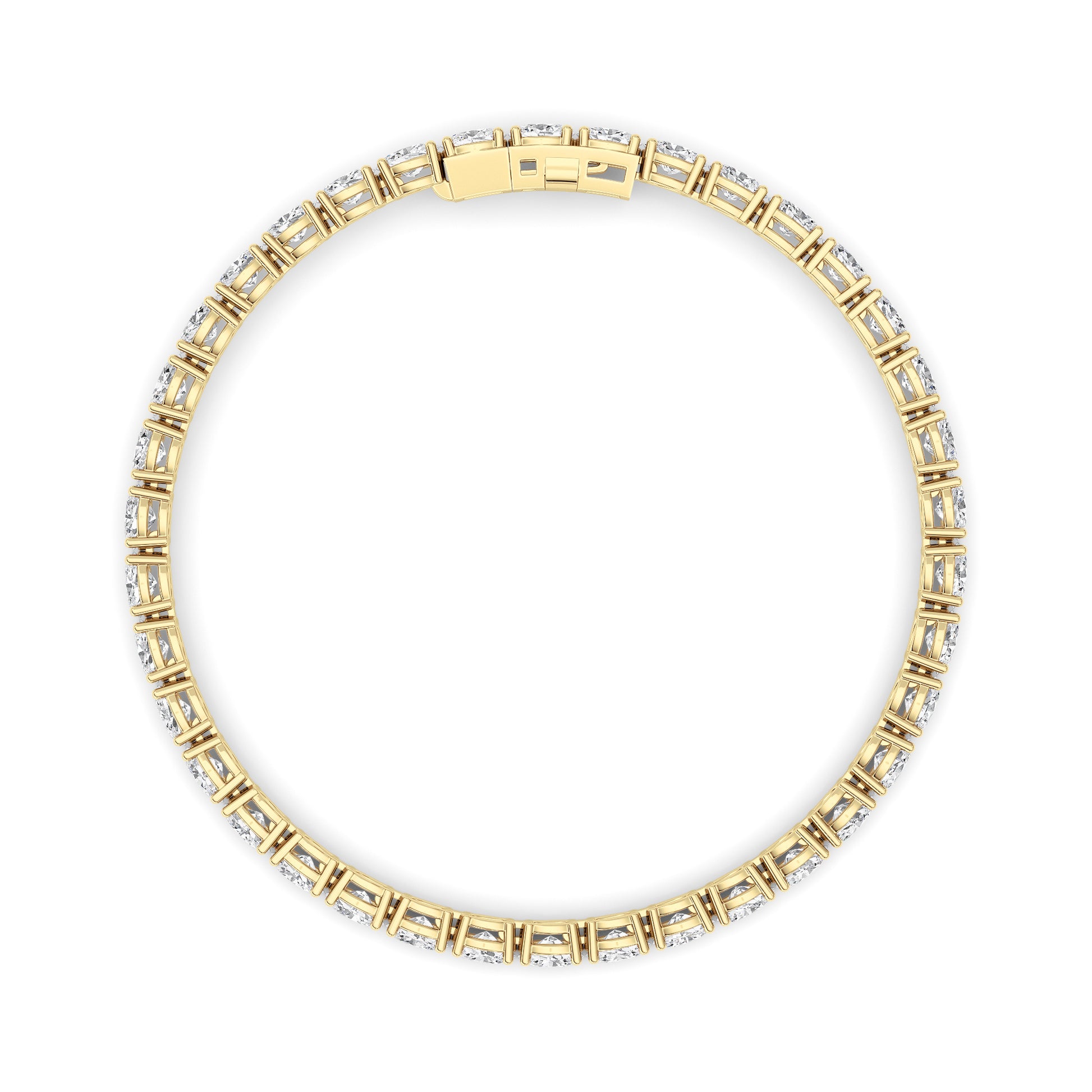 7Cttw Oval Shaped Lab Grown Diamond (F/VS) Tennis Bracelet in 14K Gold