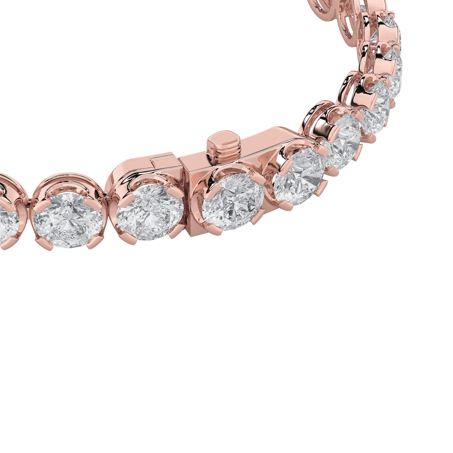 5Cttw Round Shaped Lab Grown Diamond (F/VS) Tennis Bracelet in 14K Gold