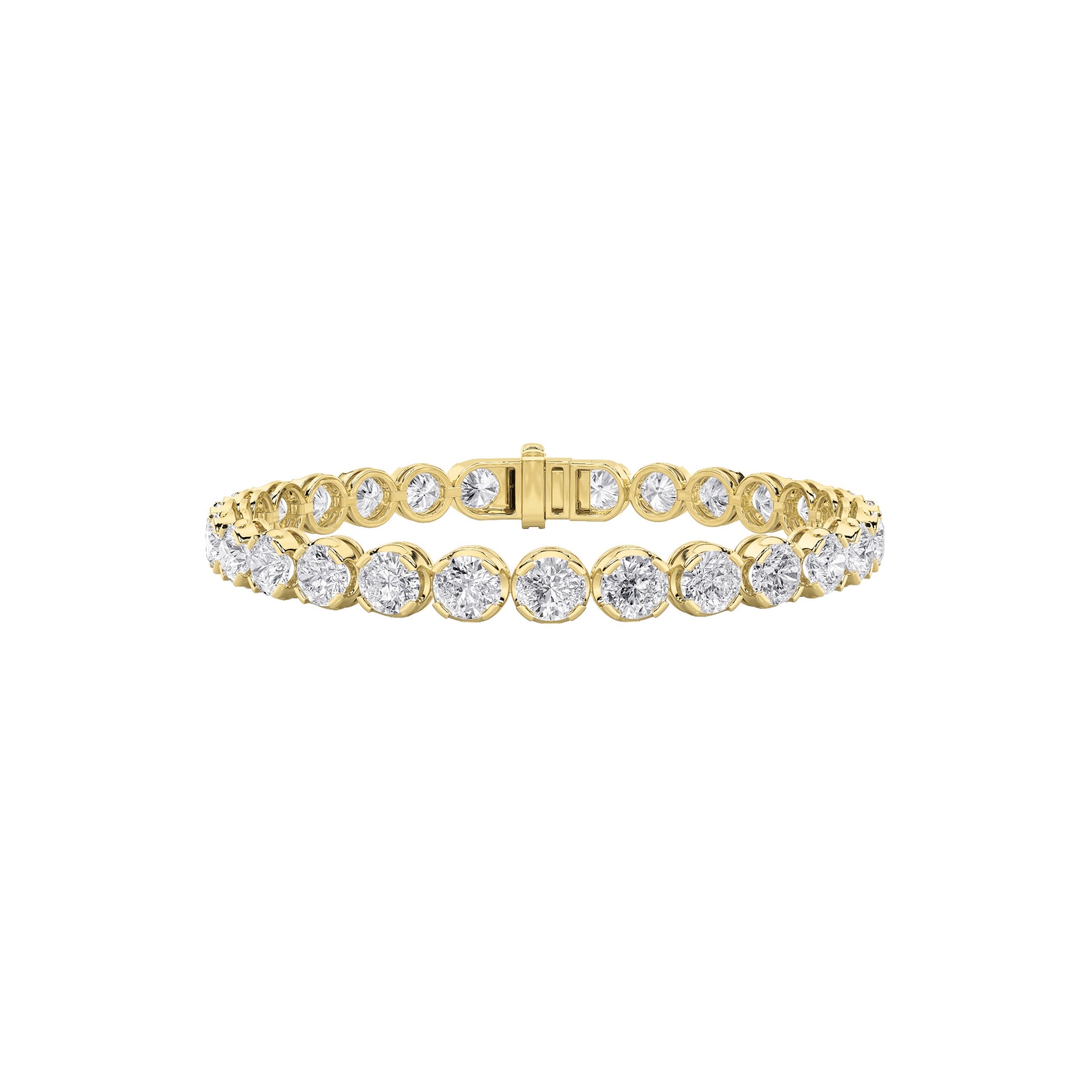 9Cttw Round Shaped Lab Grown Diamond (F/VS)  Bracelet in 14K Gold