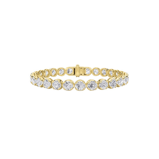 9Cttw Round Shaped Lab Grown Diamond (F/VS)  Bracelet in 14K Gold