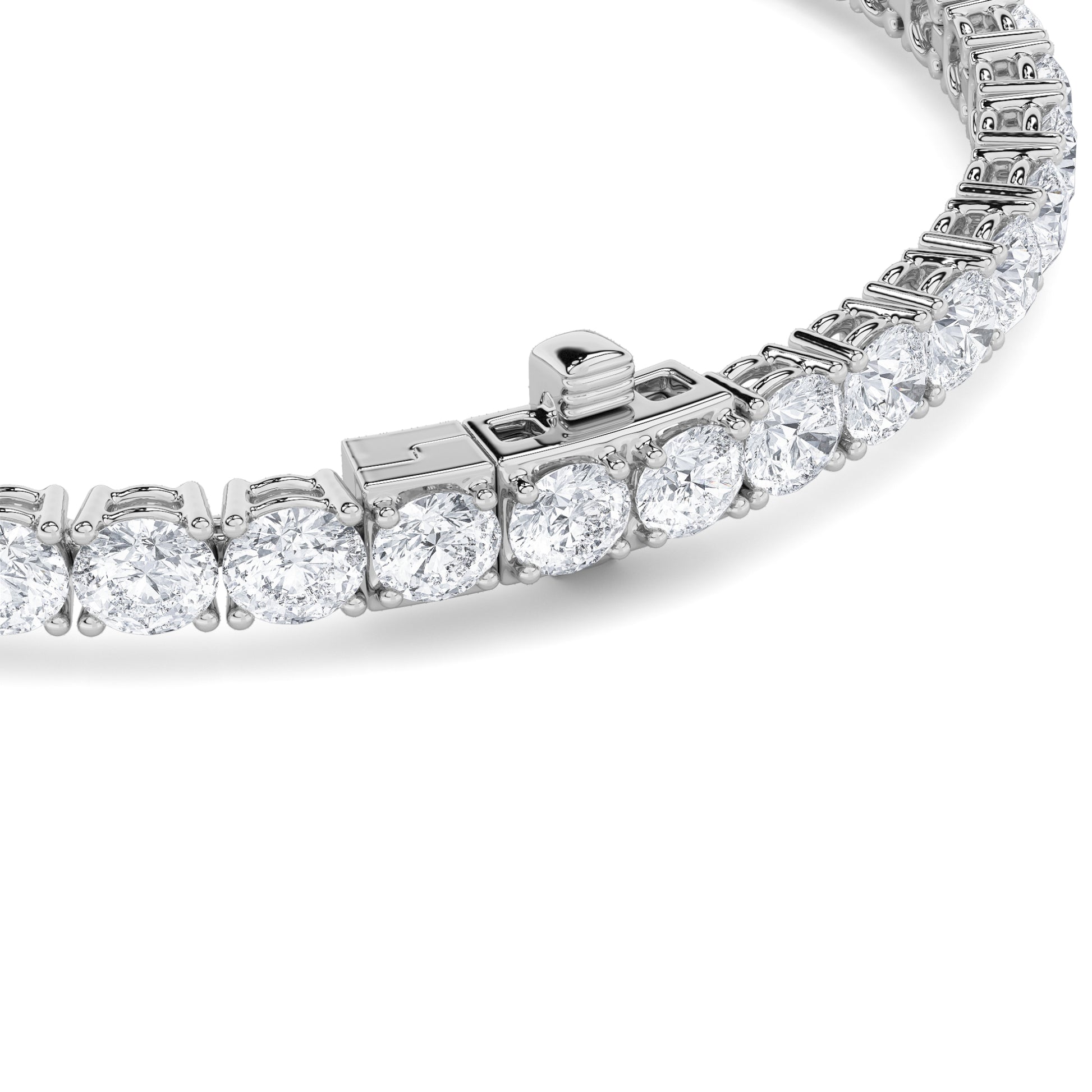 9.5Cttw Round Shaped Lab Grown Diamond (F/VS)  Bracelet in 14K Gold
