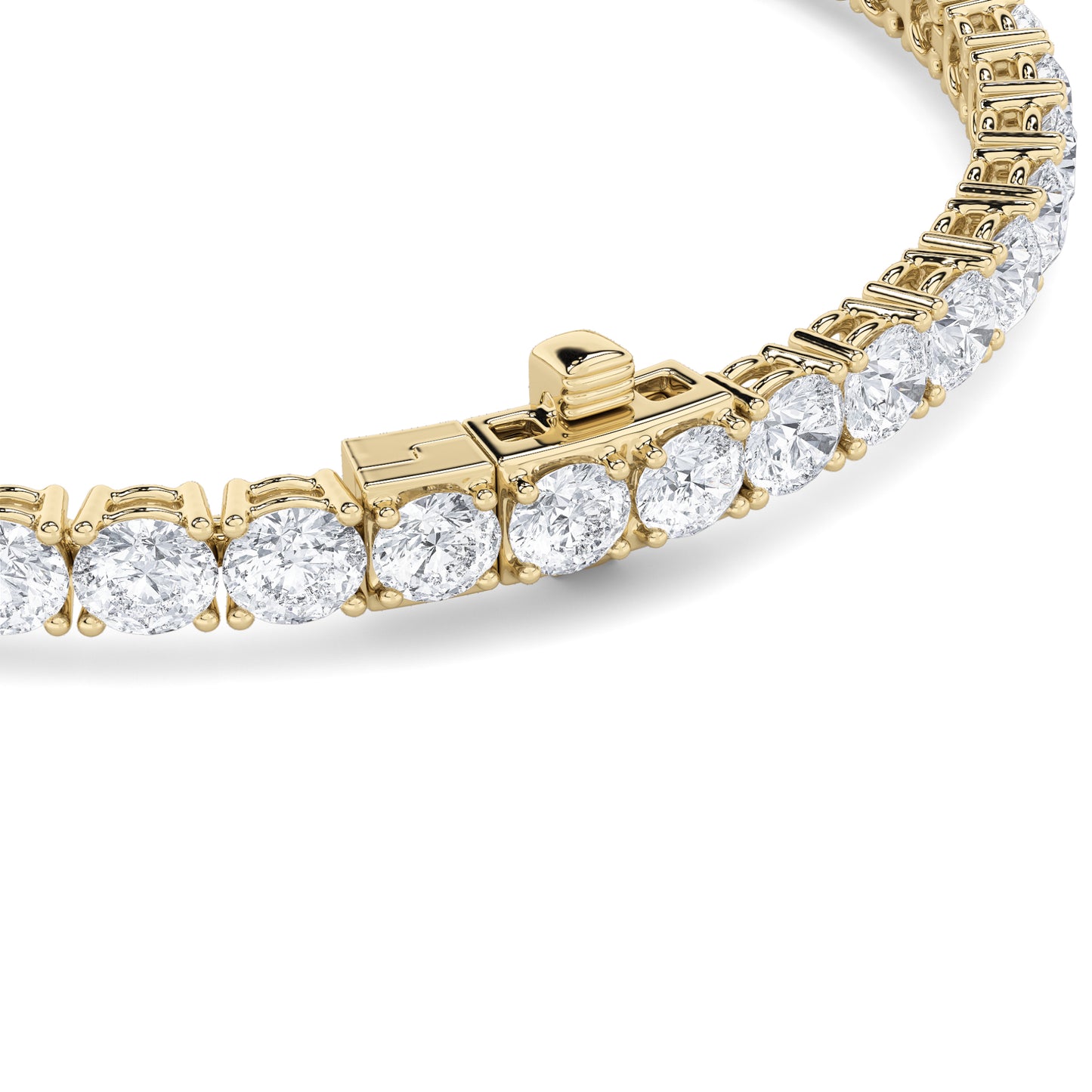 9.5Cttw Round Shaped Lab Grown Diamond (F/VS)  Bracelet in 14K Gold